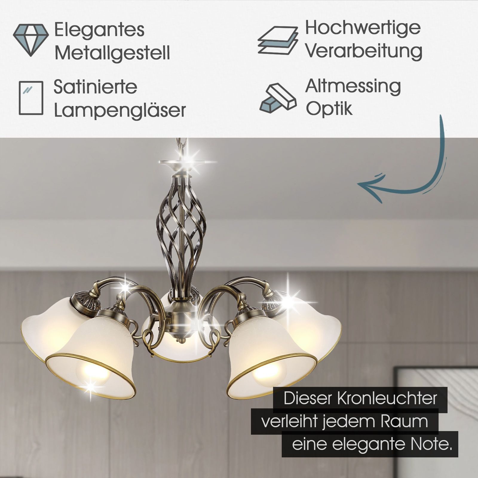 bmf-versand Kronleuchter Kronleuchter Antik Wohnzimmer Hängelampe günstig online kaufen