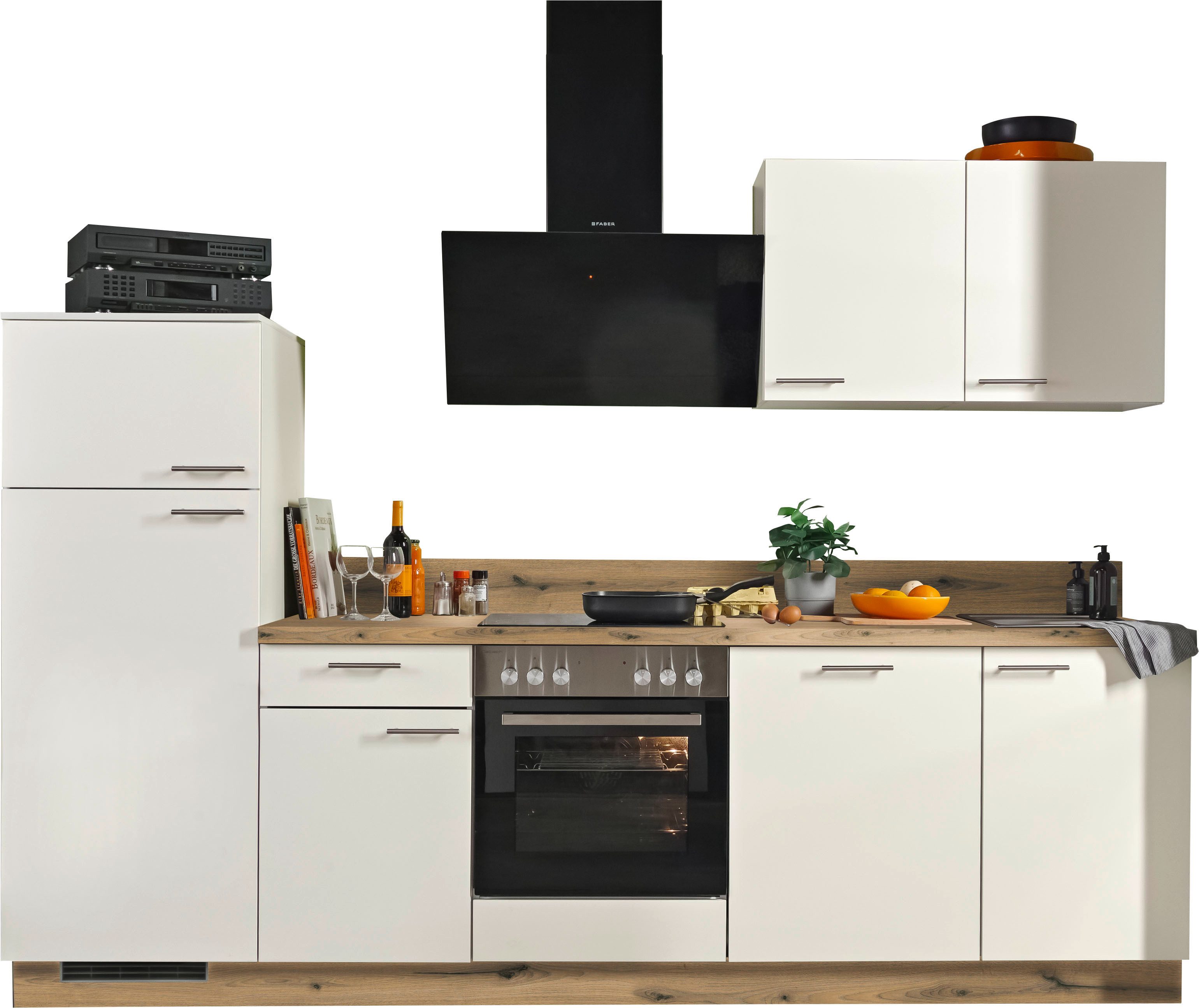 KOCHSTATION Küche KS-Scafa, mit Soft-Close, mit höhenverstennbaren Füßen, vormontiert, wahlweise mit E-Geräten, Stellbreite 280 cm