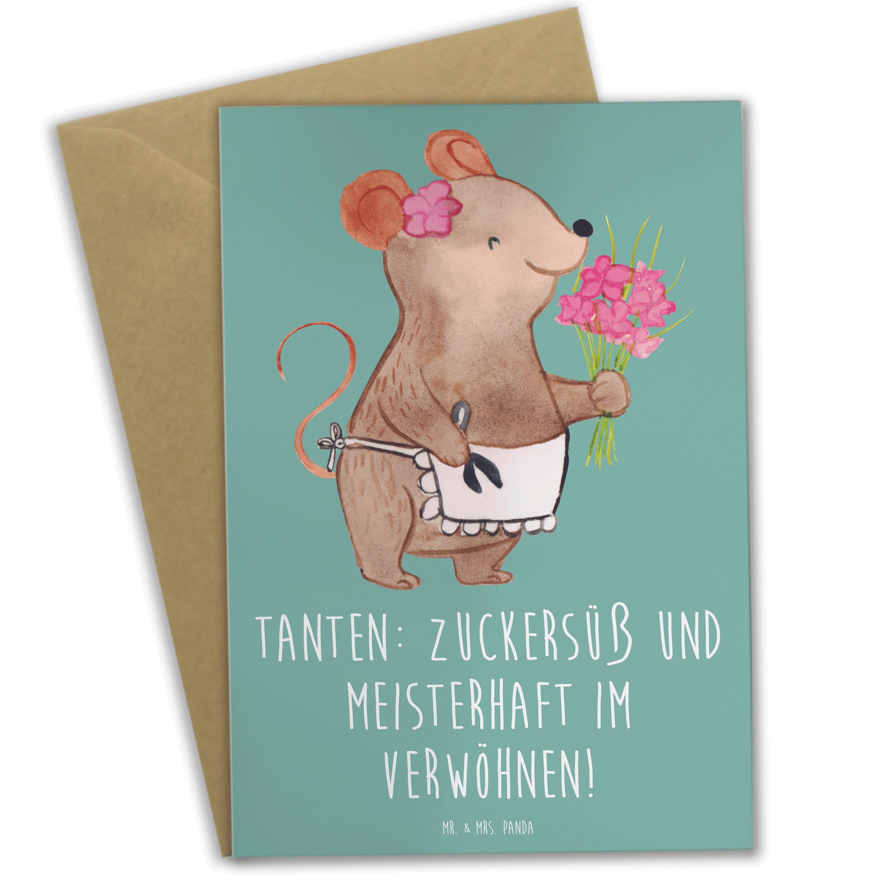 Grußkarte Tante Zuckersüß - Meeresbrise - Geschenk, Glückwunschkarte, handgemac