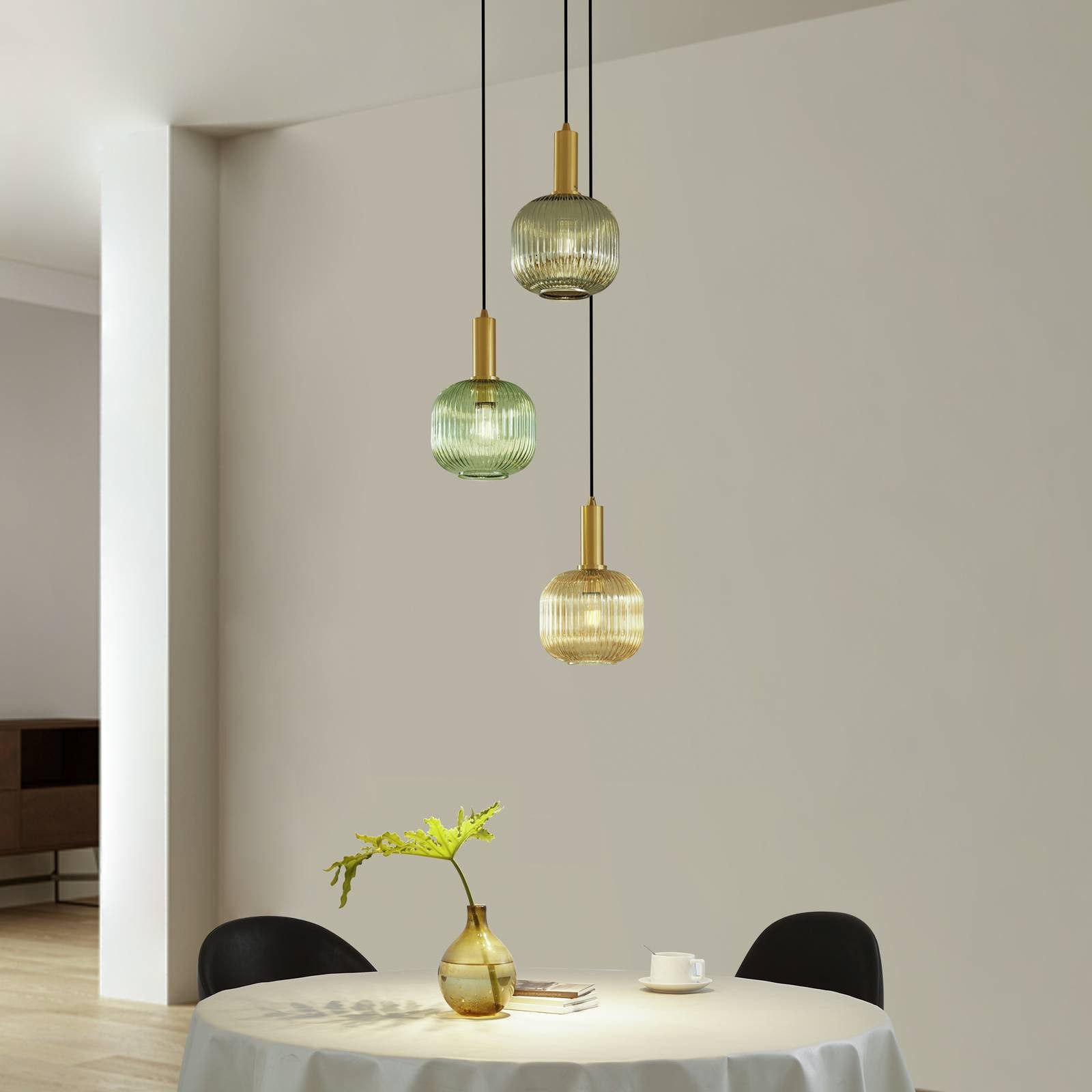 Lindby Hängeleuchte Dorotoe, Glas IP20, 3 x 15 W LED