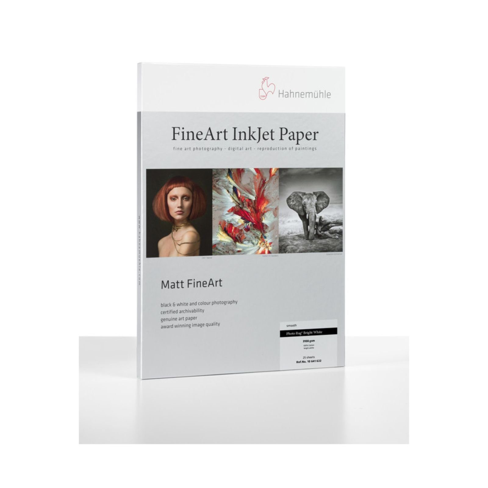 Hahnemühle Inkjet-Papier A3 DIN - - Fotopapier - 310 Photo g/m² White FineArt Rag® Bright