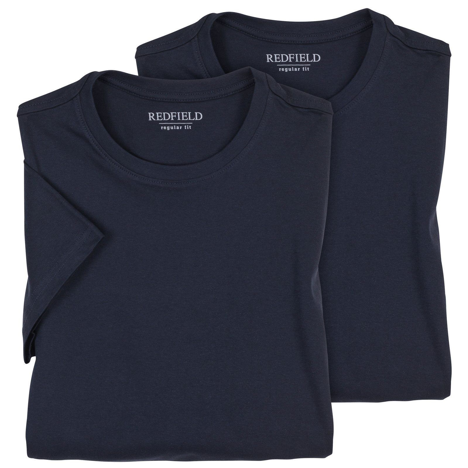 redfield Rundhalsshirt Redfield Doppelpack T-Shirts Übergröße dunkelblau günstig online kaufen