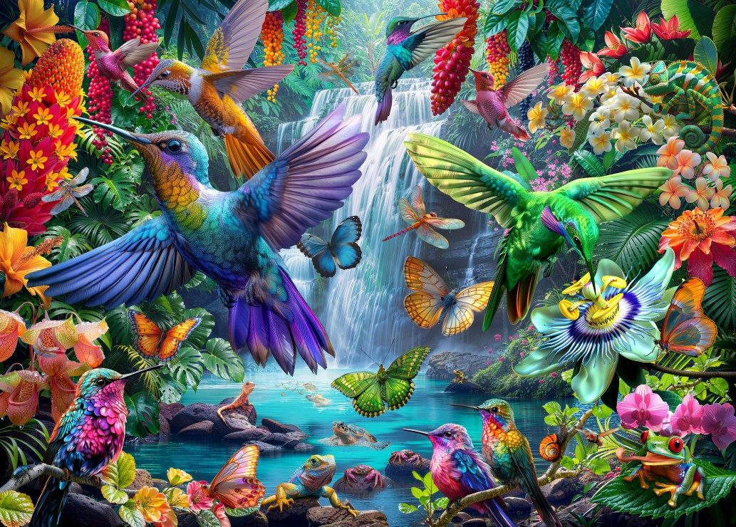 Puzzle Tropical Hummingbirds