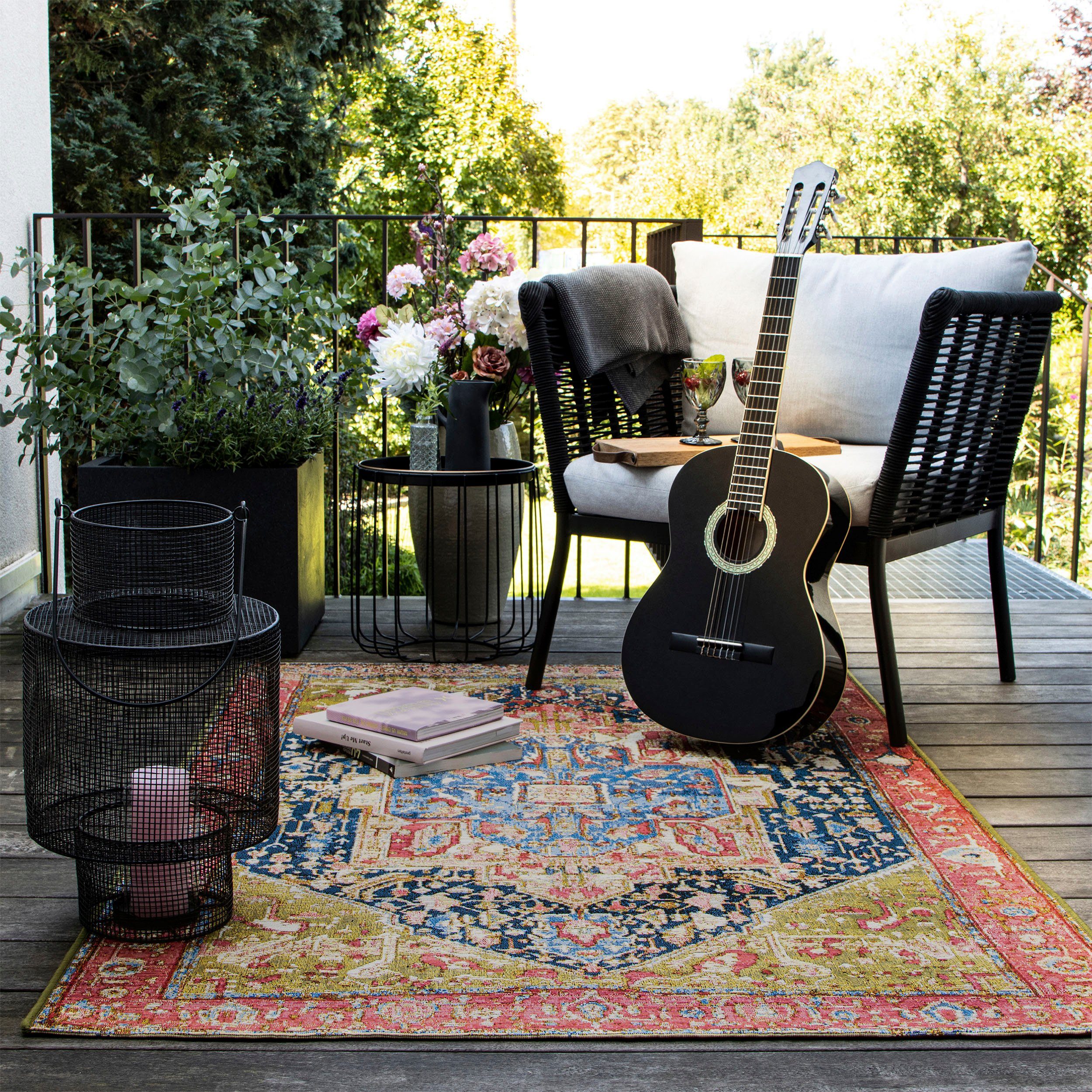 Obsession Teppich My Gobelina 645, rechteckig, Höhe: 6 mm, Kurzflor, Orient-Optik, Jacquard-Webtechnik, In- und Outdoor geeignet