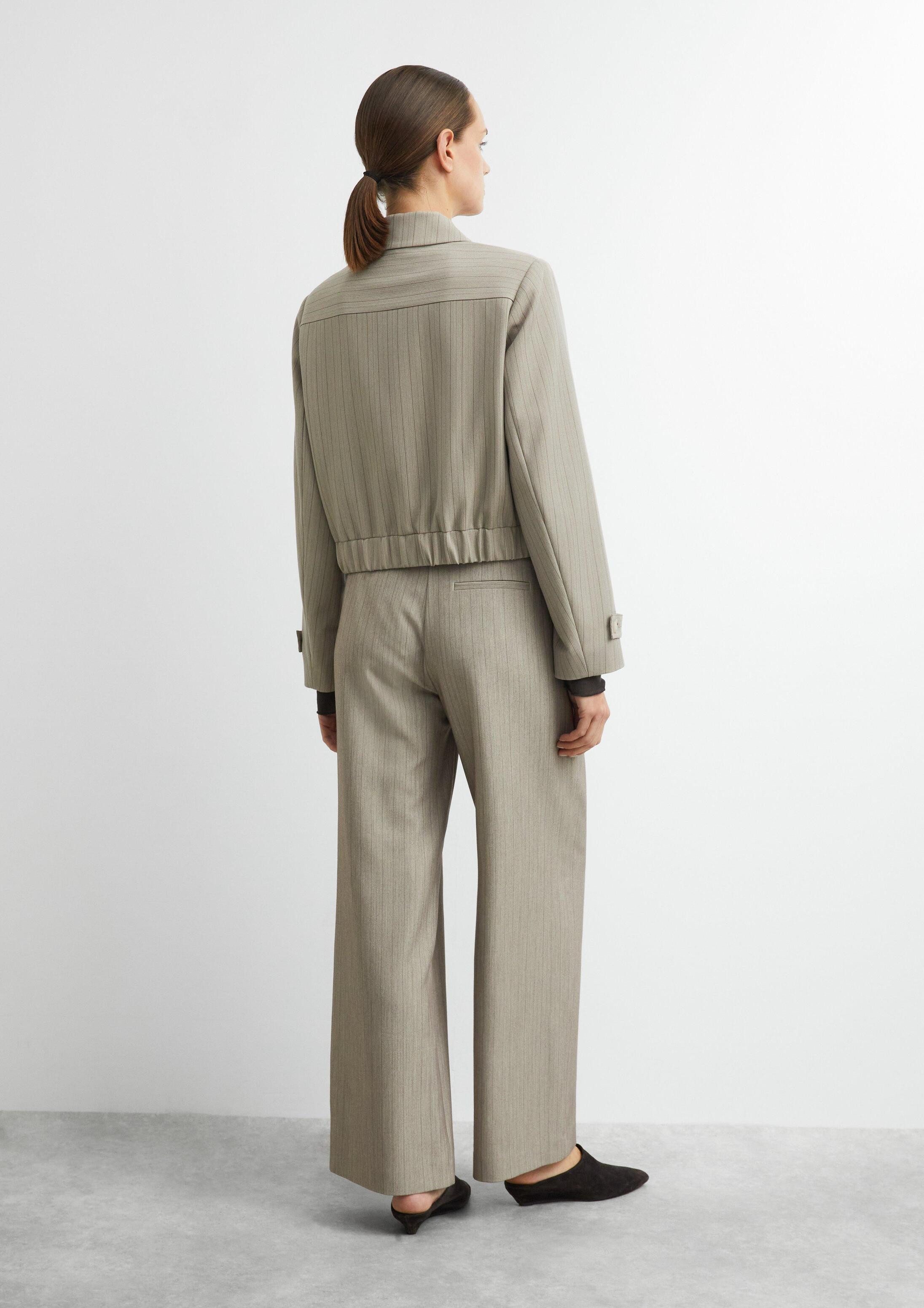 comma Chinos Hose Wide-Leg-Hose mit Faltendetail und Gürtel