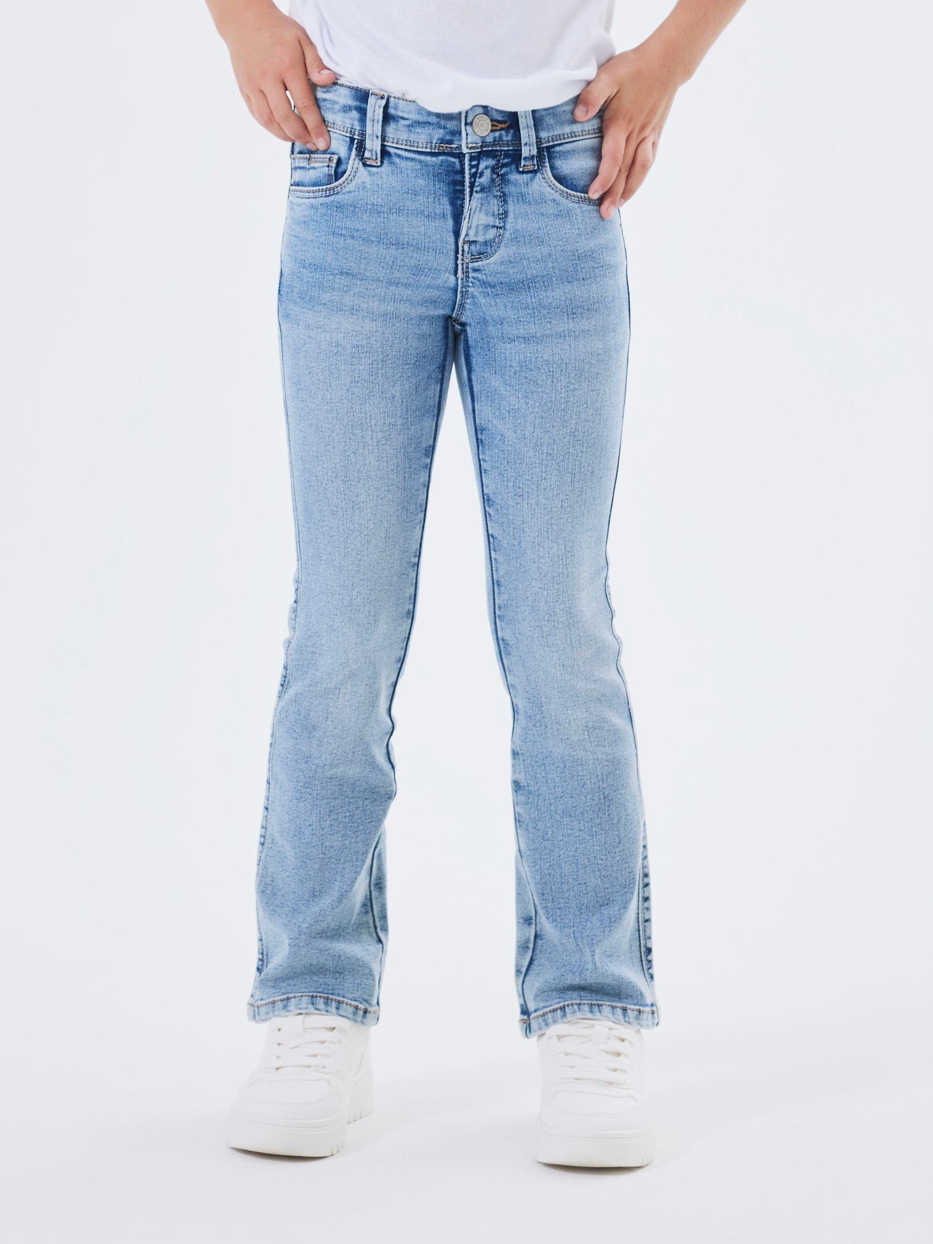 Denim It 1142-AU Stretch NOOS Blue NKFPOLLY mit Bootcut-Jeans BOOT SKINNY Light JEANS Name