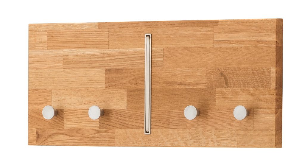 Natur24 Garderobenleiste Garderobenleiste 50 x 22 x 2,5 cm Wildeiche Natur