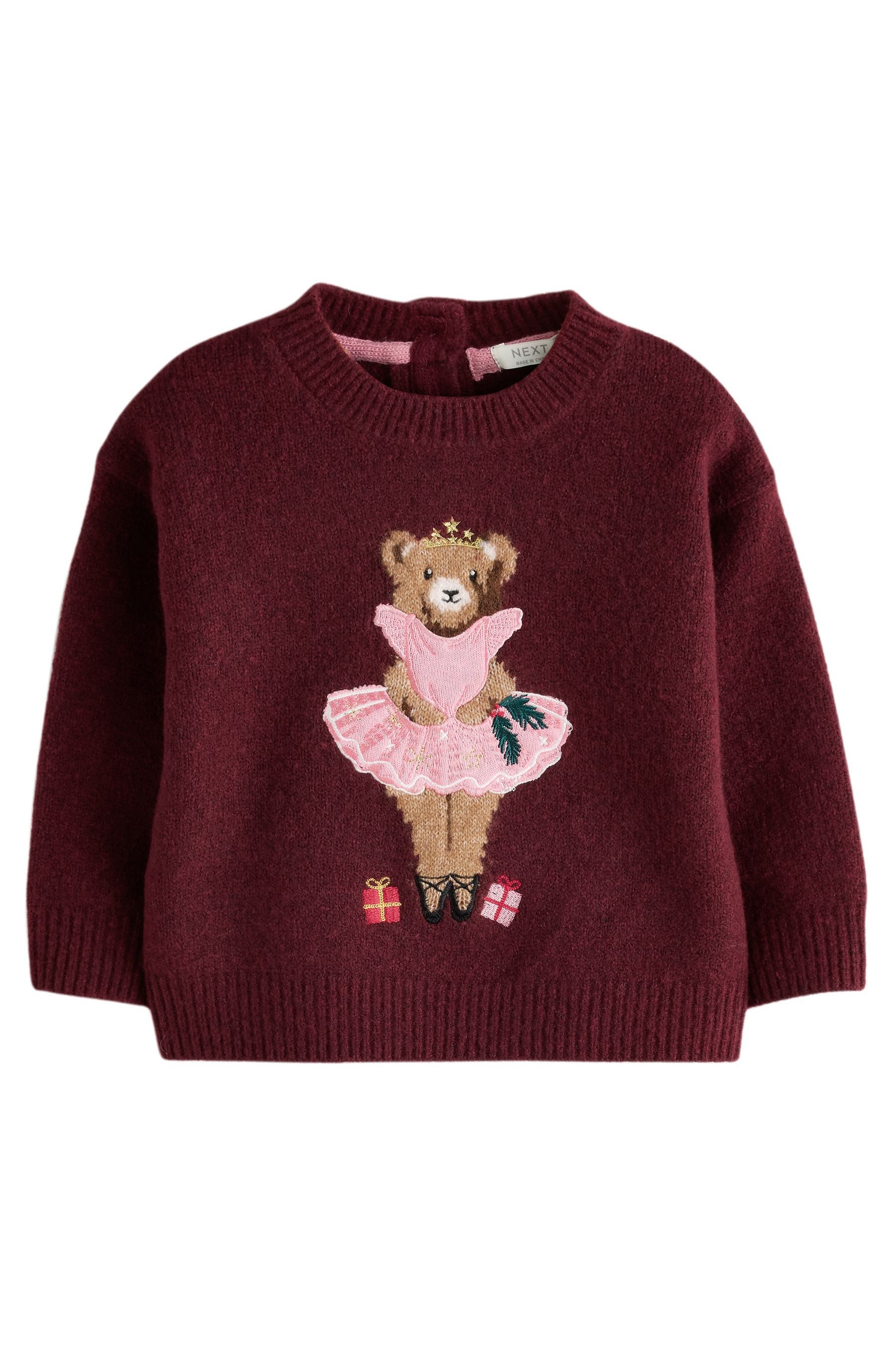Next Strickpullover Weihnachtspullover mit Nussknacker-Bär (1-tlg)