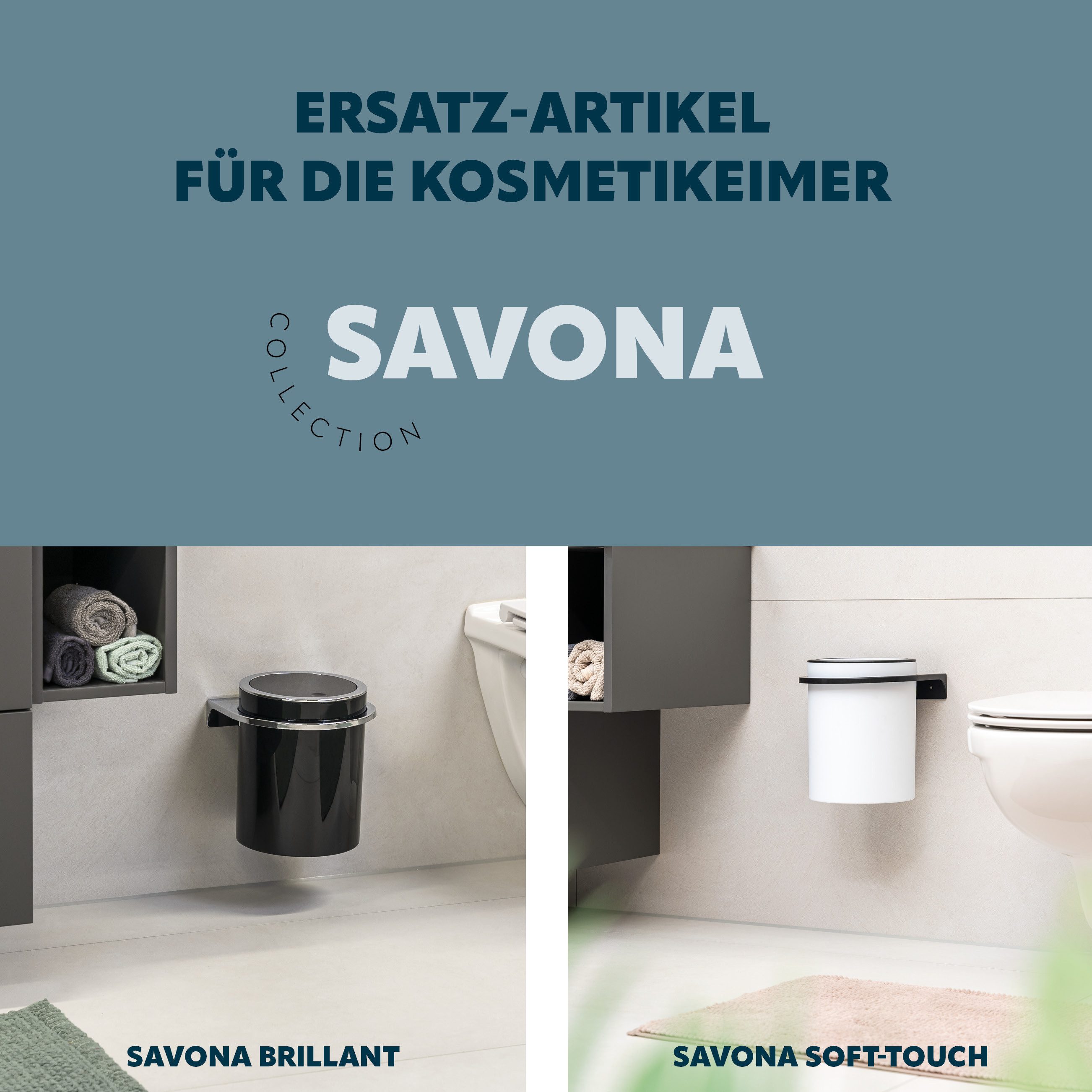 bremermann Wandhalterung Wandhalterung für SAVONA-Eimer, Aufhängung rund, schwarz