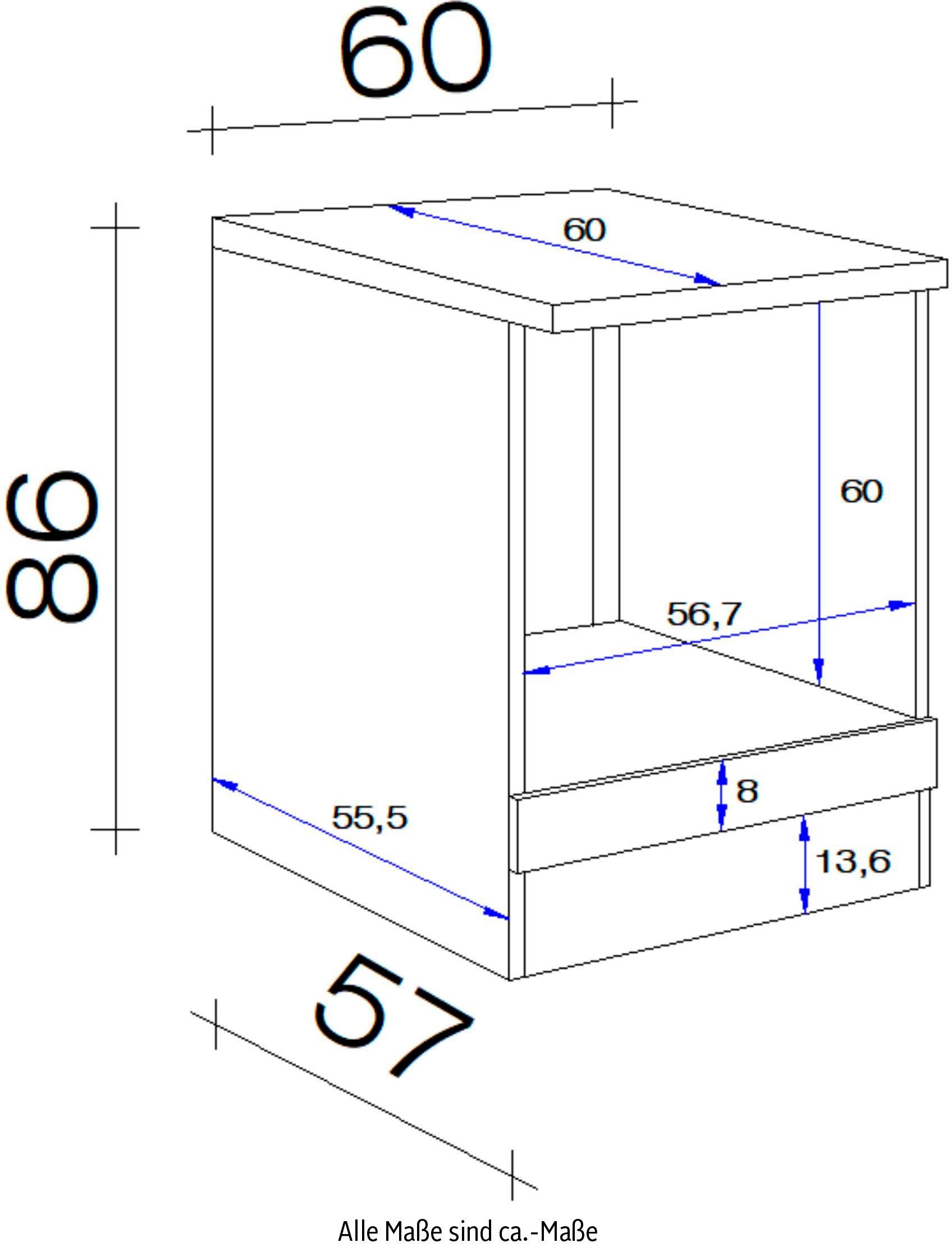 Flex-Well Herdumbauschrank 85 60 x cm Riva (B H x x 60 T) x