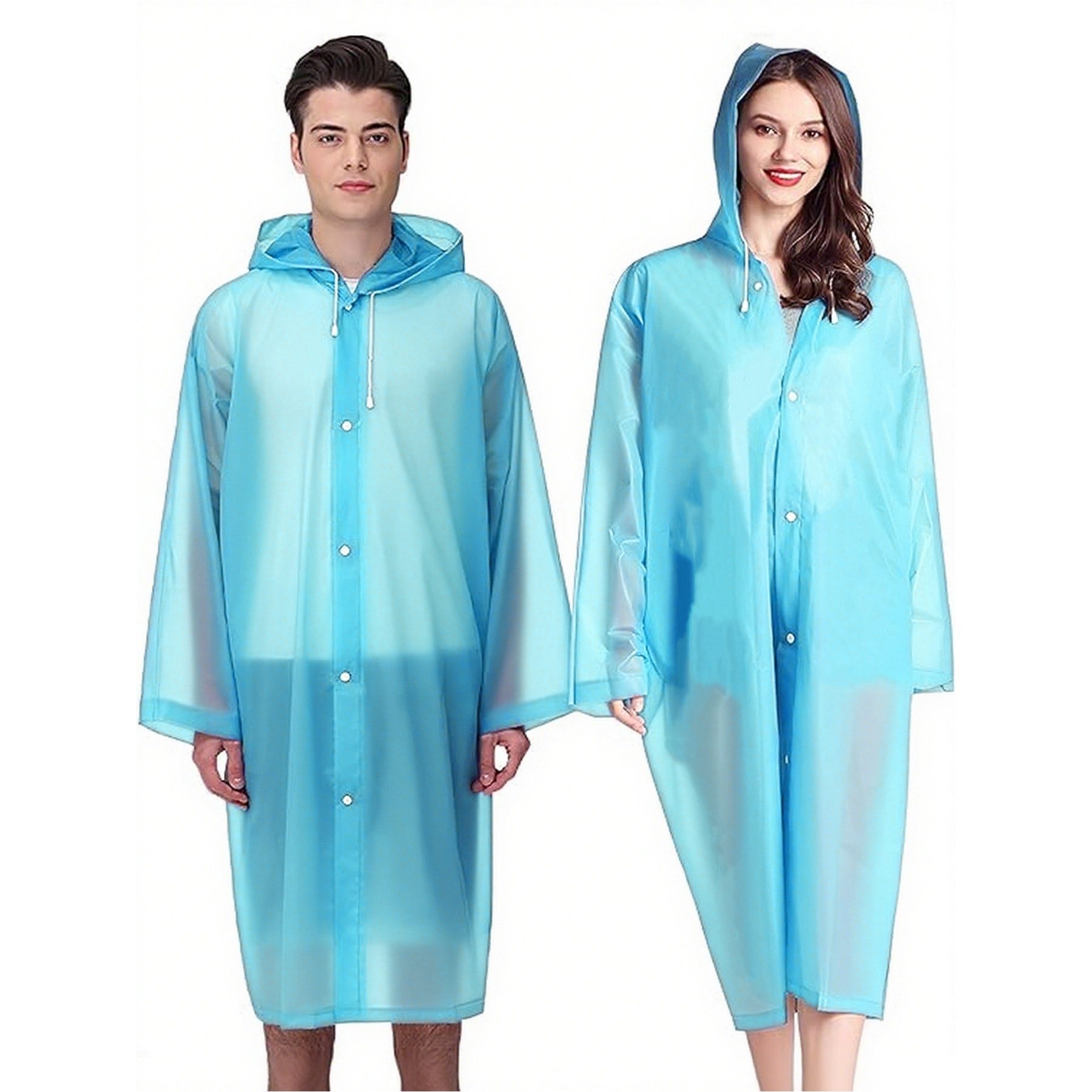 Mutig Regenmantel Regenponcho Regenjacke mit Kapuze, 2 Stück Unisex Regencapes (wasserdicht und wiederverwendbar, tragbar für Damen und Herren) für Camping, Wandern, Fahrrad, Festival, Outdoor