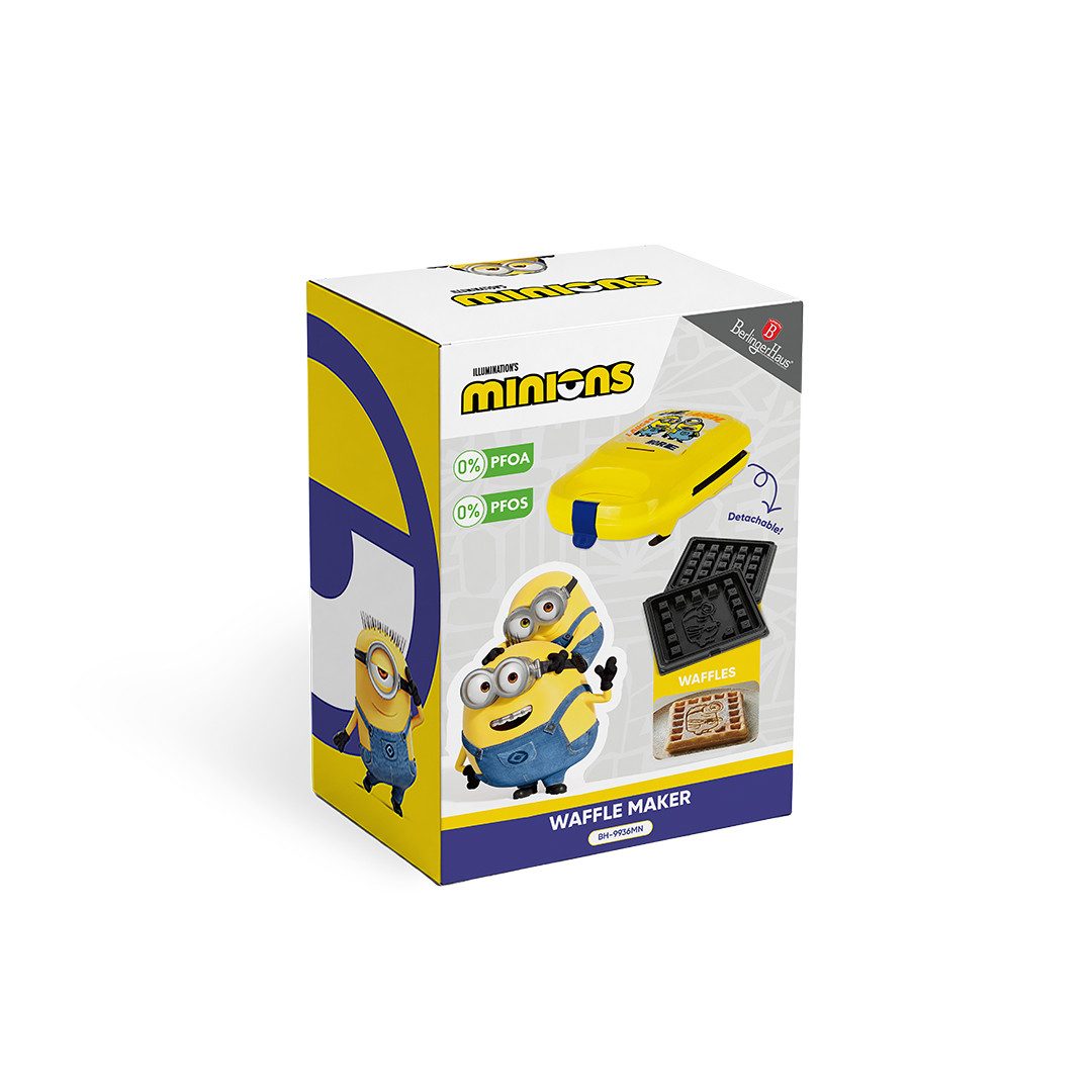 BerlingerHaus Waffeleisen Minions Waffel-Maker - 600 W, 600 W, Antihaft, abnehmbare Platten, Cool-Touch – Bild 5 von 5