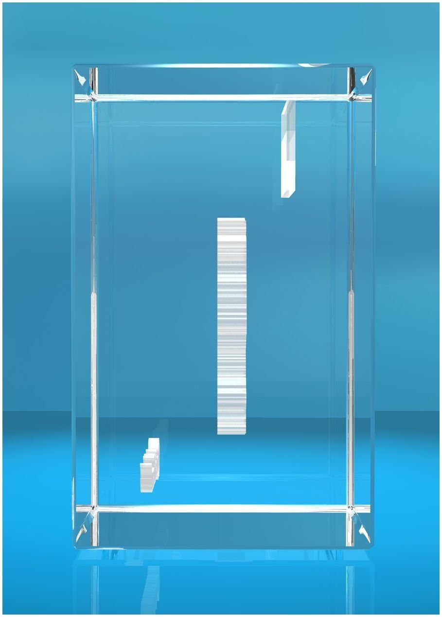 Familienbetrieb Made Germany, Dekofigur I in VIP-LASER Hochwertige Glasquader Niederlande, Geschenkbox, 3D