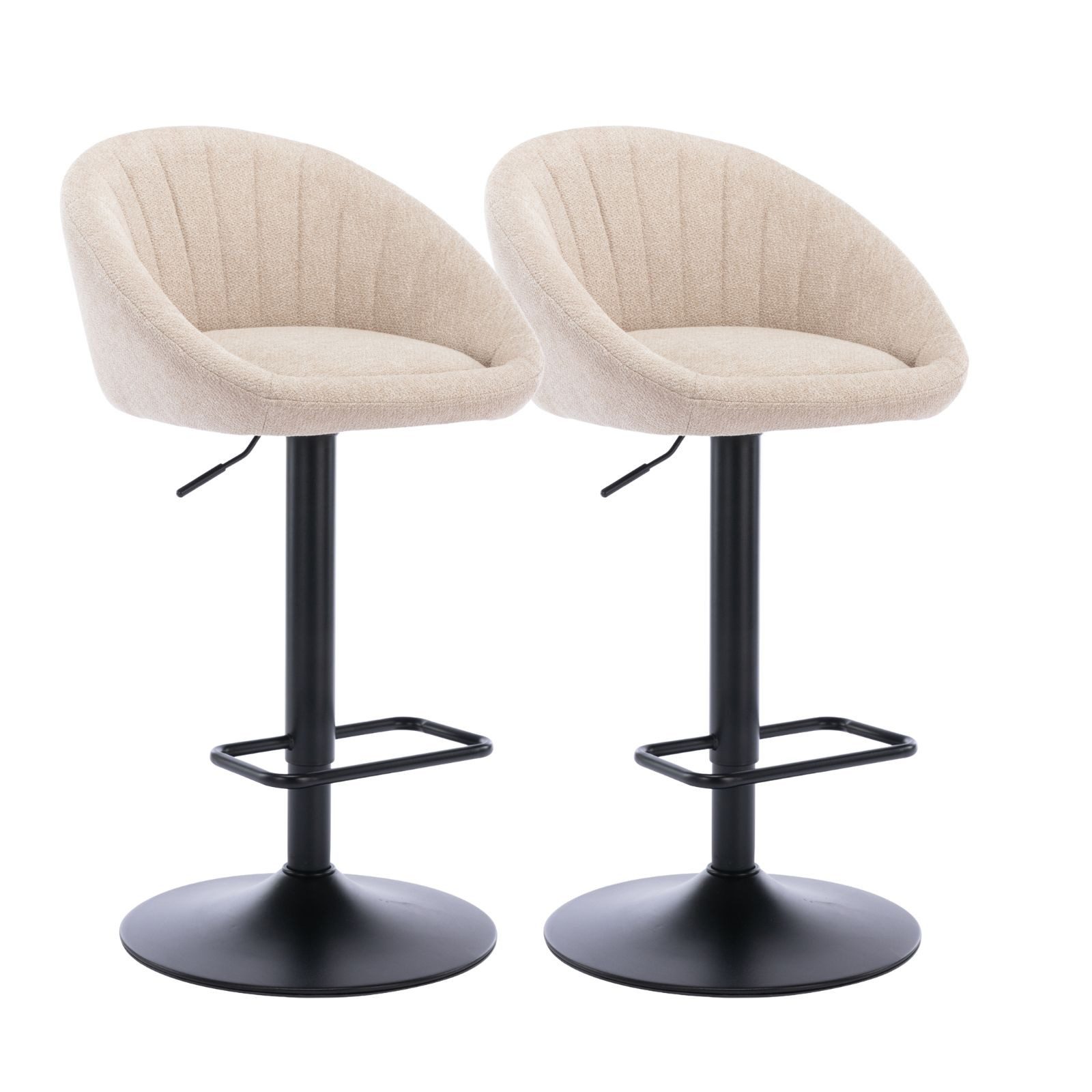 Barhocker 2er Set, Drehhocker mit Rückenlehne, Küchenhocker, Barstuhl