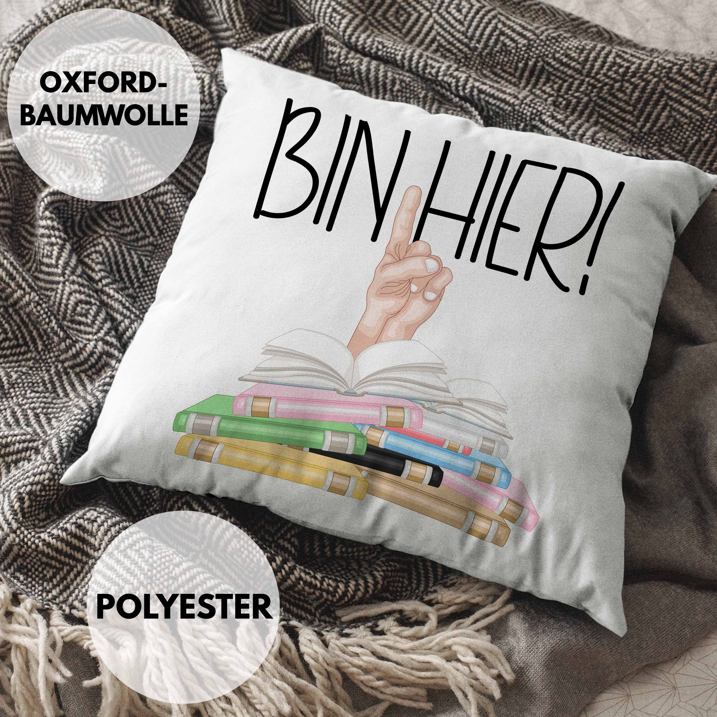 Leseratte Kissen 40x40cm - Bücherwurm Geschenk Mit Spruch