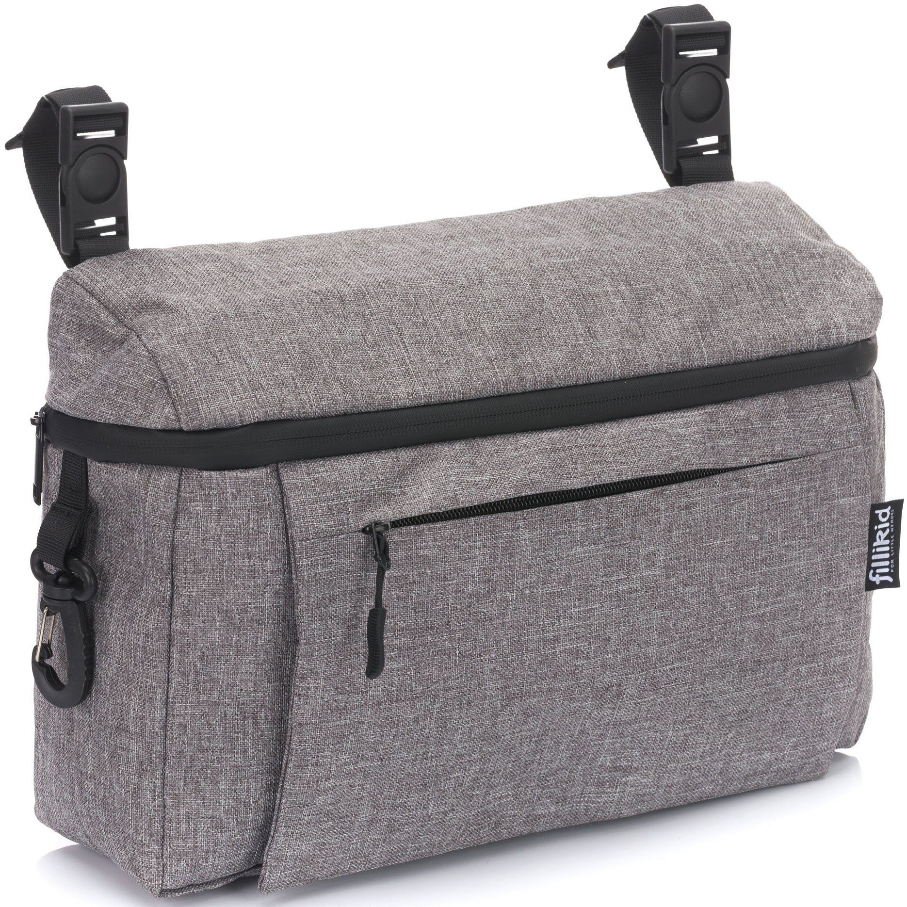 Fillikid Kinderwagen-Tasche Buggy Organizer Sport, schwarz, mit Wickelunterlage