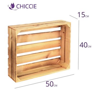 CHICCIE Holzkiste Holzregal 50x40x15cm - hell geflammt (1 St)