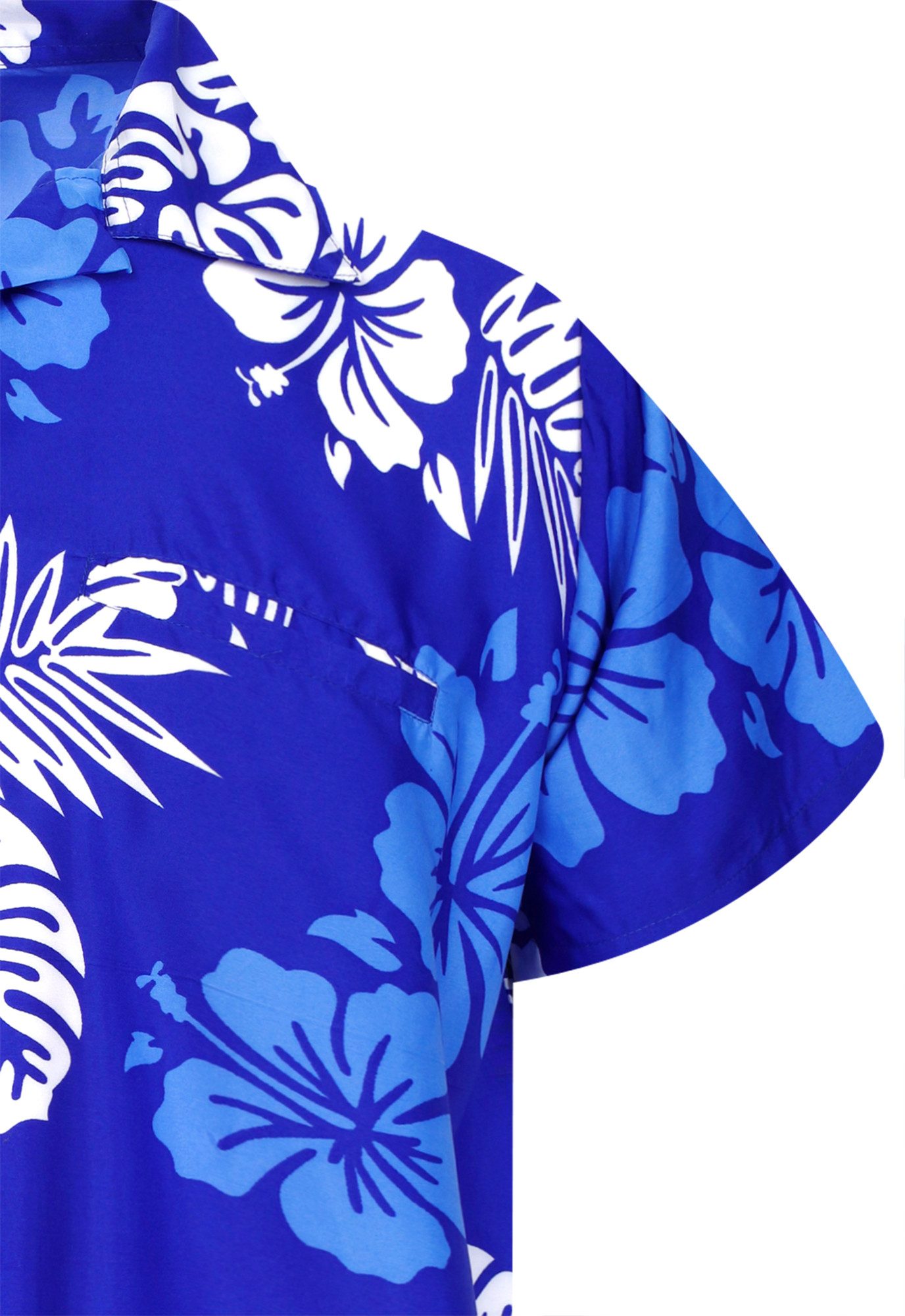 King Kameha Hawaiihemd "Mono Hibiscus" Funky Hawaii-Hemd Herren Kurzarm Front-Tasche Stylish – Bild 4 von 5