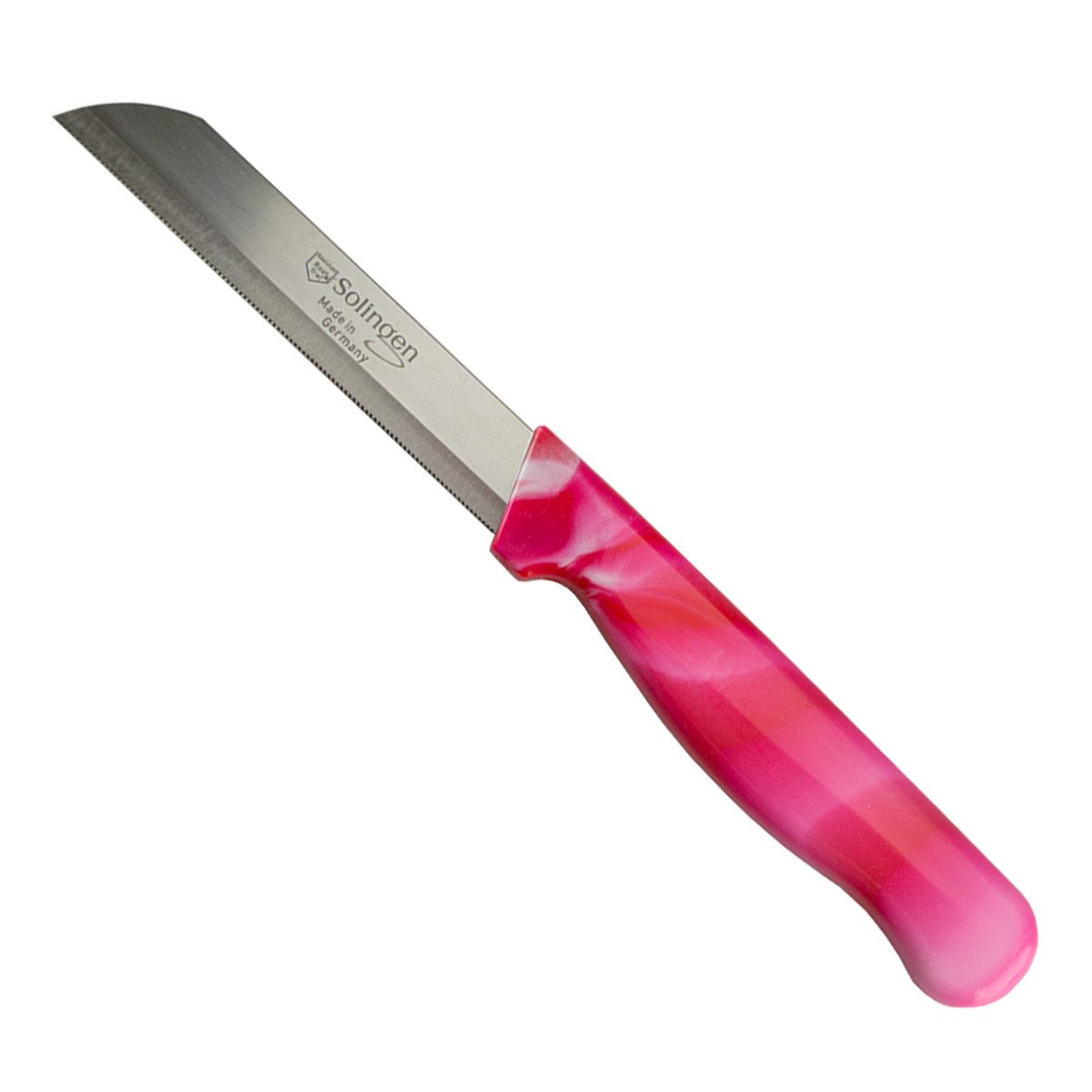 Visaggio Obstmesser Solingen Allzweckmesser Schälmesser Gemüsemesser Küchenmesser, Wellenschliff Solingen Messer, Marmor Optik, Edelstahl (rostfrei)