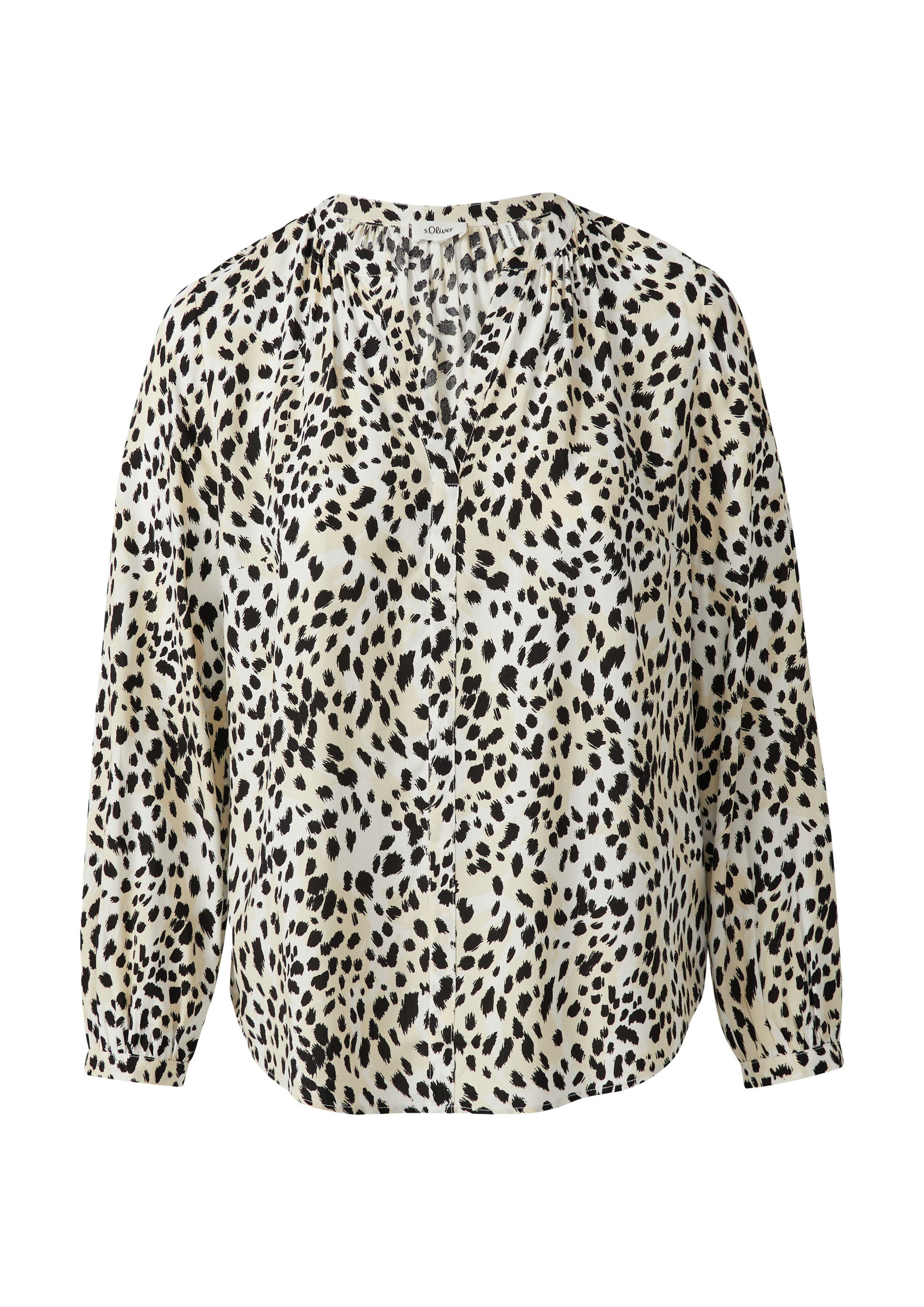 s.Oliver Langarmbluse Bluse Tunikabluse aus Viskosemix mit All-over-Print günstig online kaufen