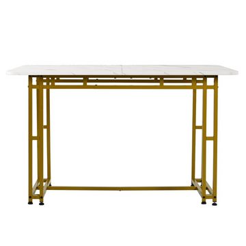 SIKAINI Esstisch (Moderner Esstisch mit Metallbeinen, geeignet für Esszimmer, Wohnzimmer, schwarze Farbe, ohne Stühle, 1-St., Luxuriöser, leichter Esstisch mit goldfarbenen Metallbeinen), Einzelner Luxus-Esstisch