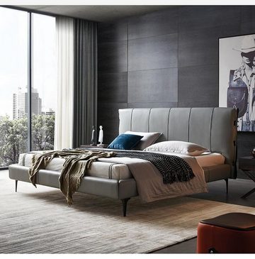 JVmoebel Bett Polster Doppel Design Luxus Bett Schlafzimmer Italienisches Leder