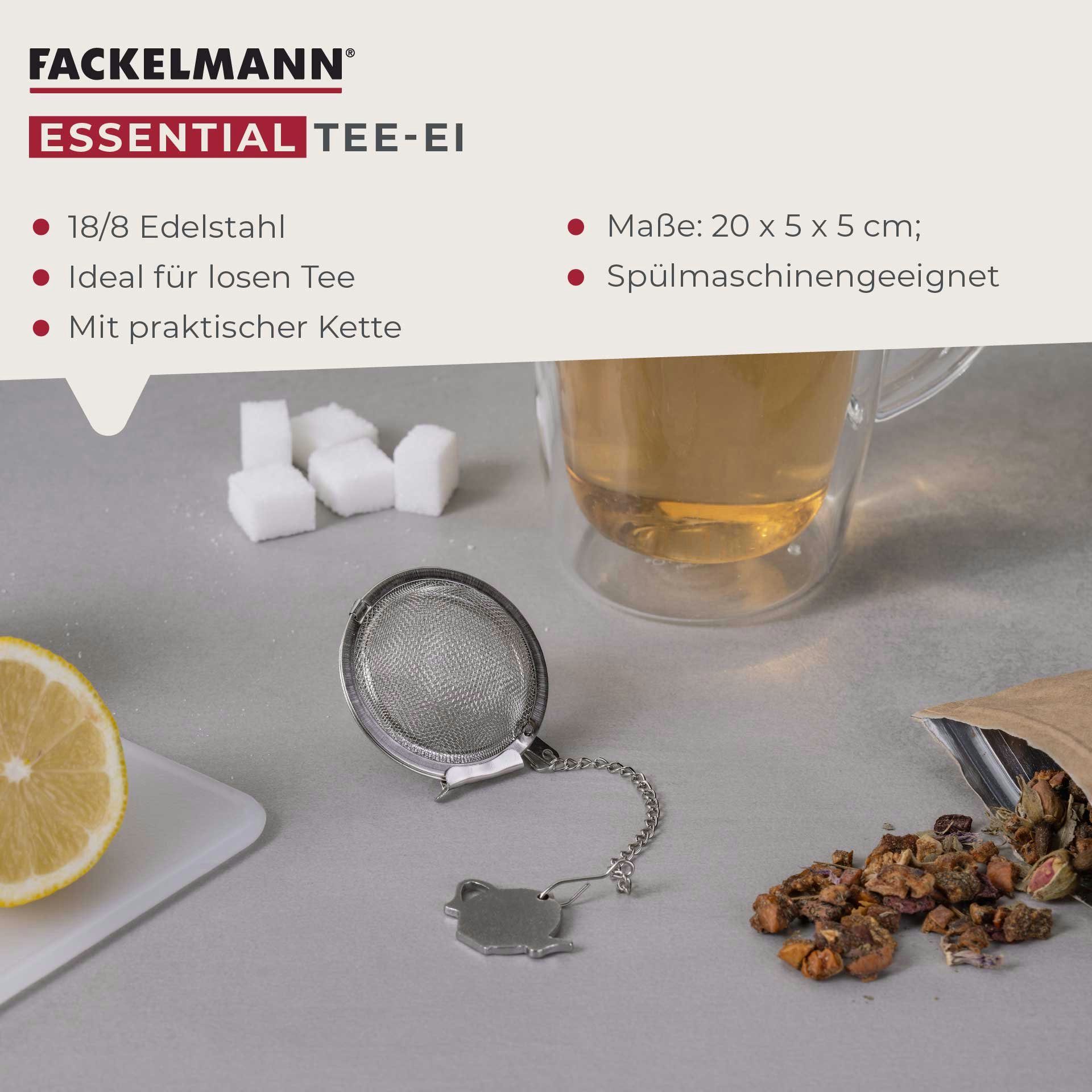 FACKELMANN Teesieb Tee-Ei, Teefilter, Edelstahl-Teeinfuser