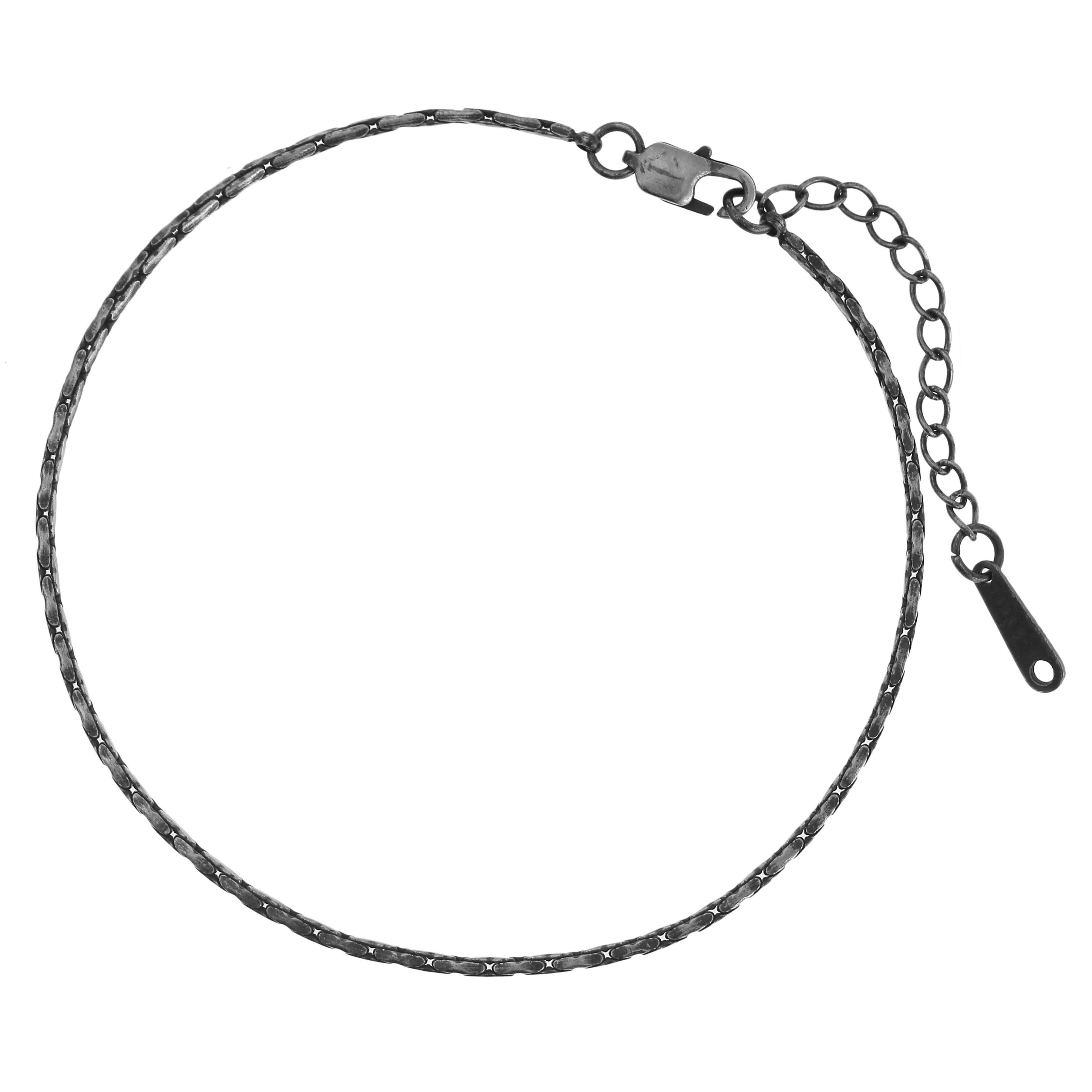 Made by Nami Edelstahlarmband Herren Armband Schwarz Cuban Link filigran minimalistisch, aus Edelstahl – maskulin – Gliederdesign – Verstallbar