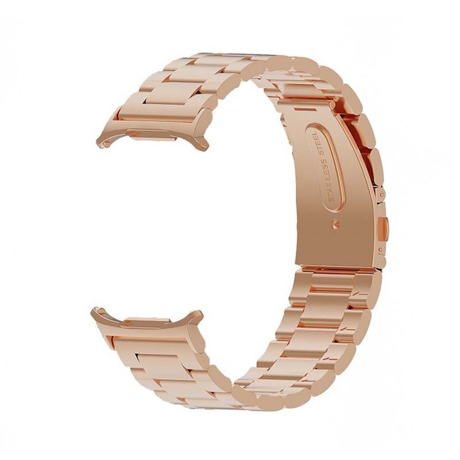 Wigento Smartwatch-Armband Für Samsung Galaxy Watch Ultra 47mm Edelstahl Metall Band Rose Gold, Ersatz Austausch Edelstahl Armband