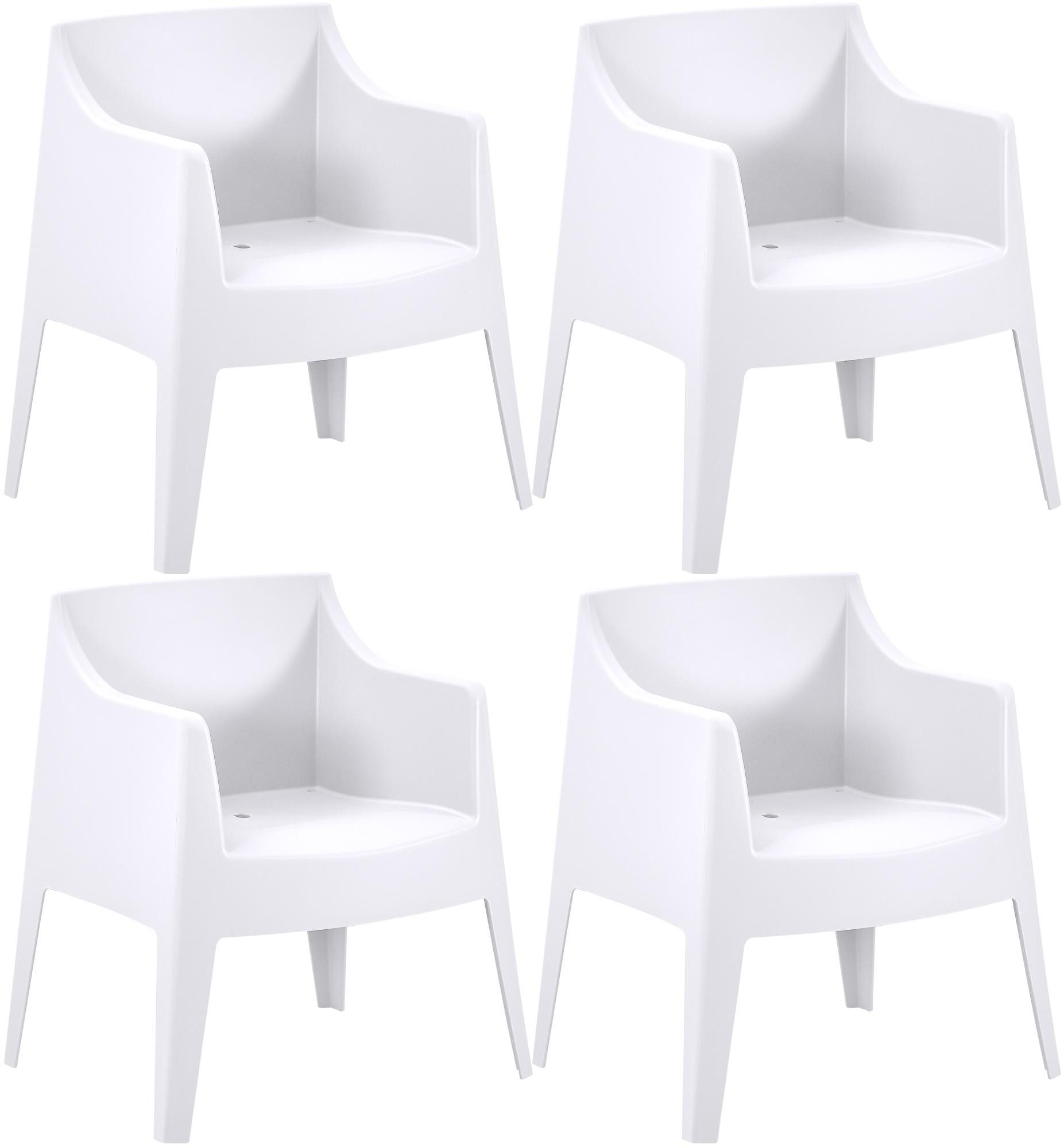 CLP Gartenstuhl Bartal (4er Set, 4 St), stapelbar, wetterfest und UV-beständig