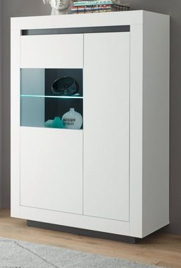 Furn.Design Wohnwand Rooky, (in weiß matt mit Anthrazit, 3-teilig, 286 x 180 cm), mit großem TV-Lowboard