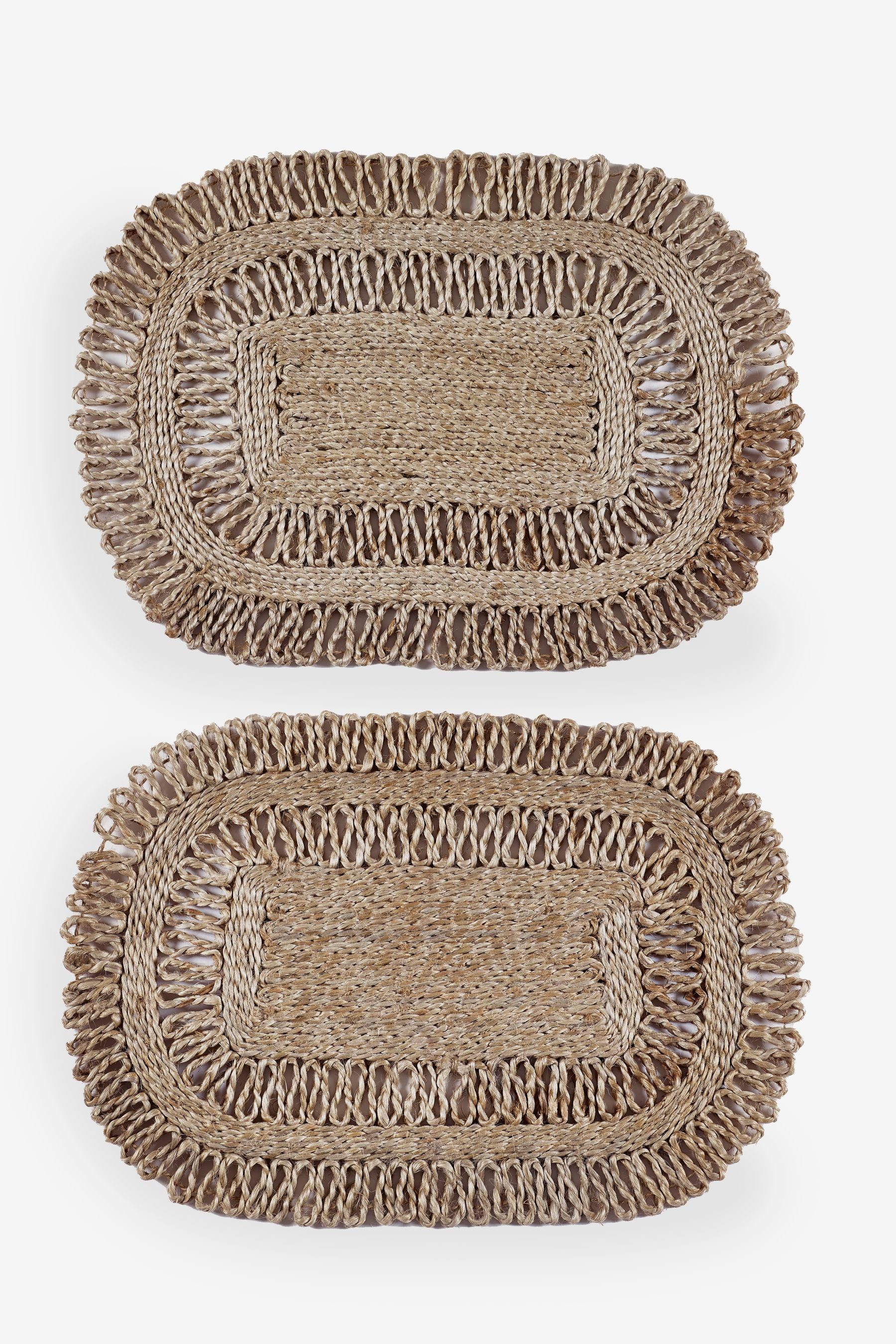Runde Geflochtene Platzsets – 2er-Set, Kleeblatt-Motiv, 38,1 Cm, Hitzebeständig & Waschbar