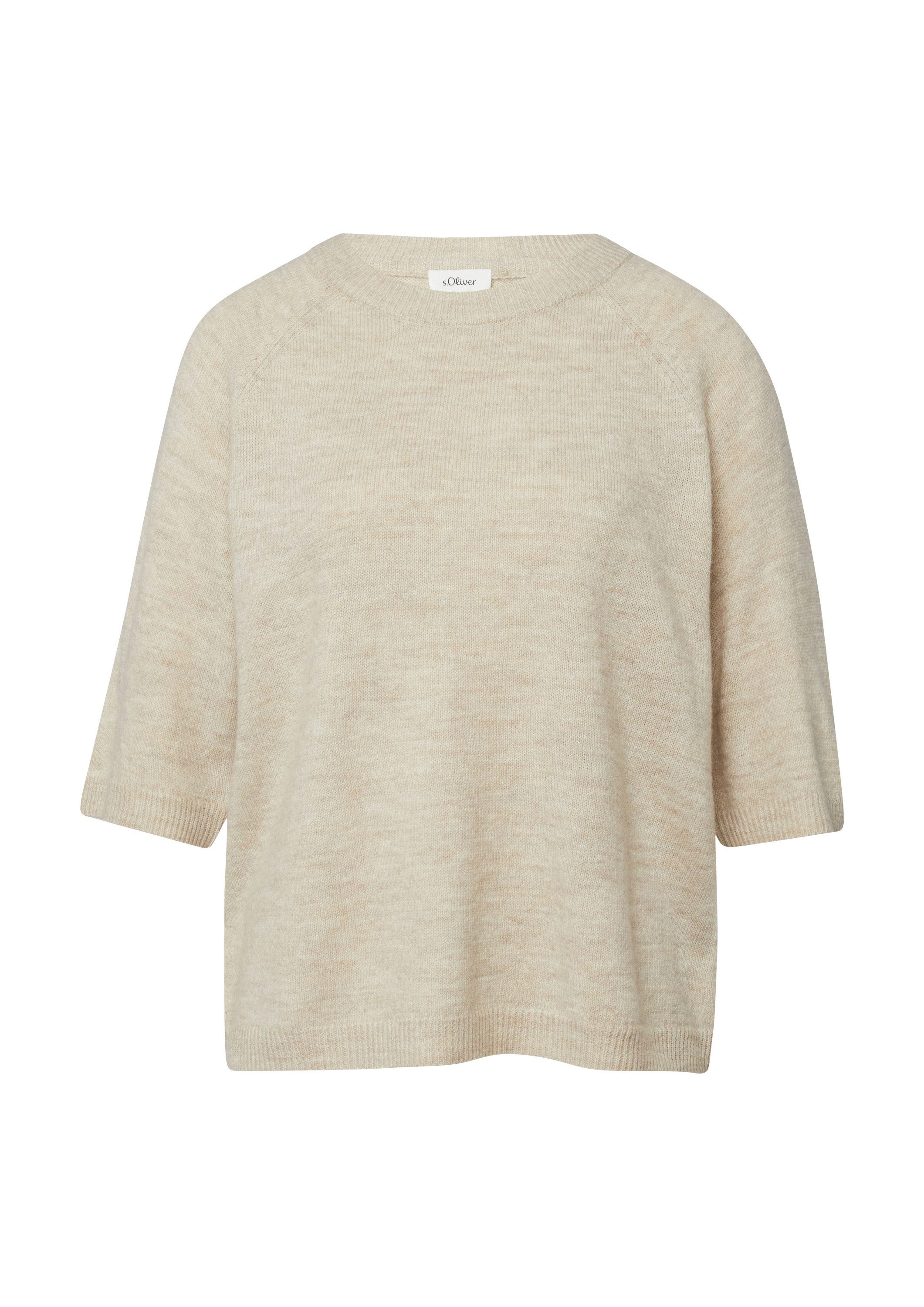 s.Oliver Kurzarmpullover Strickpullover Weicher Halbarmpullover aus Alpakam günstig online kaufen
