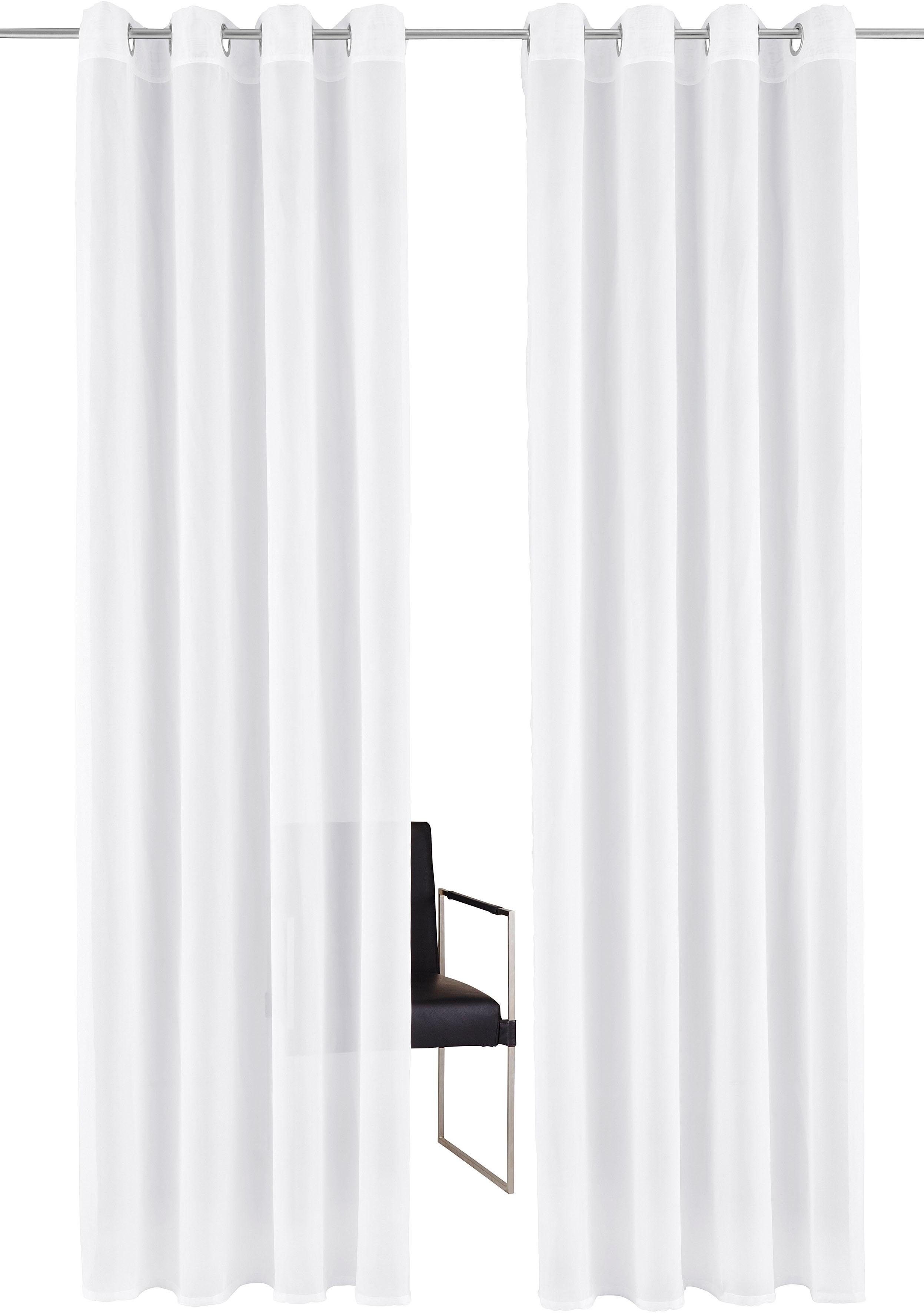 OTTO home Gardine XANA 1er- und 2er Pack mit Ösen, Topseller! (2 St), Ösen, transparent, Voile, einfarbig, 1 bzw. 2er Set, pflegeleicht, Kundenliebling – Bild 2 von 5