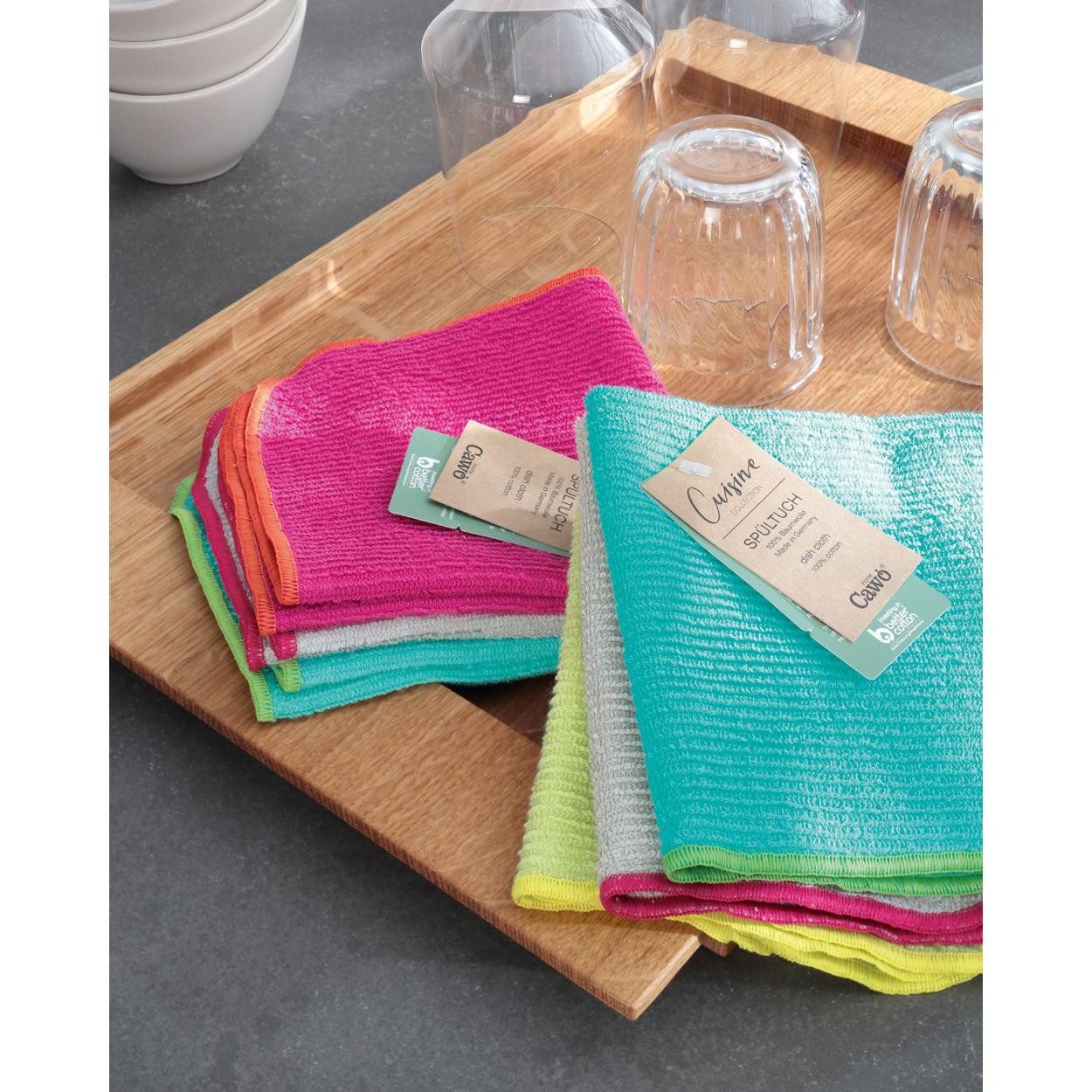 Cawö Reinigungsbürste Spültuch Trio Pink / Türkis (30x30 cm) (3-teilig)