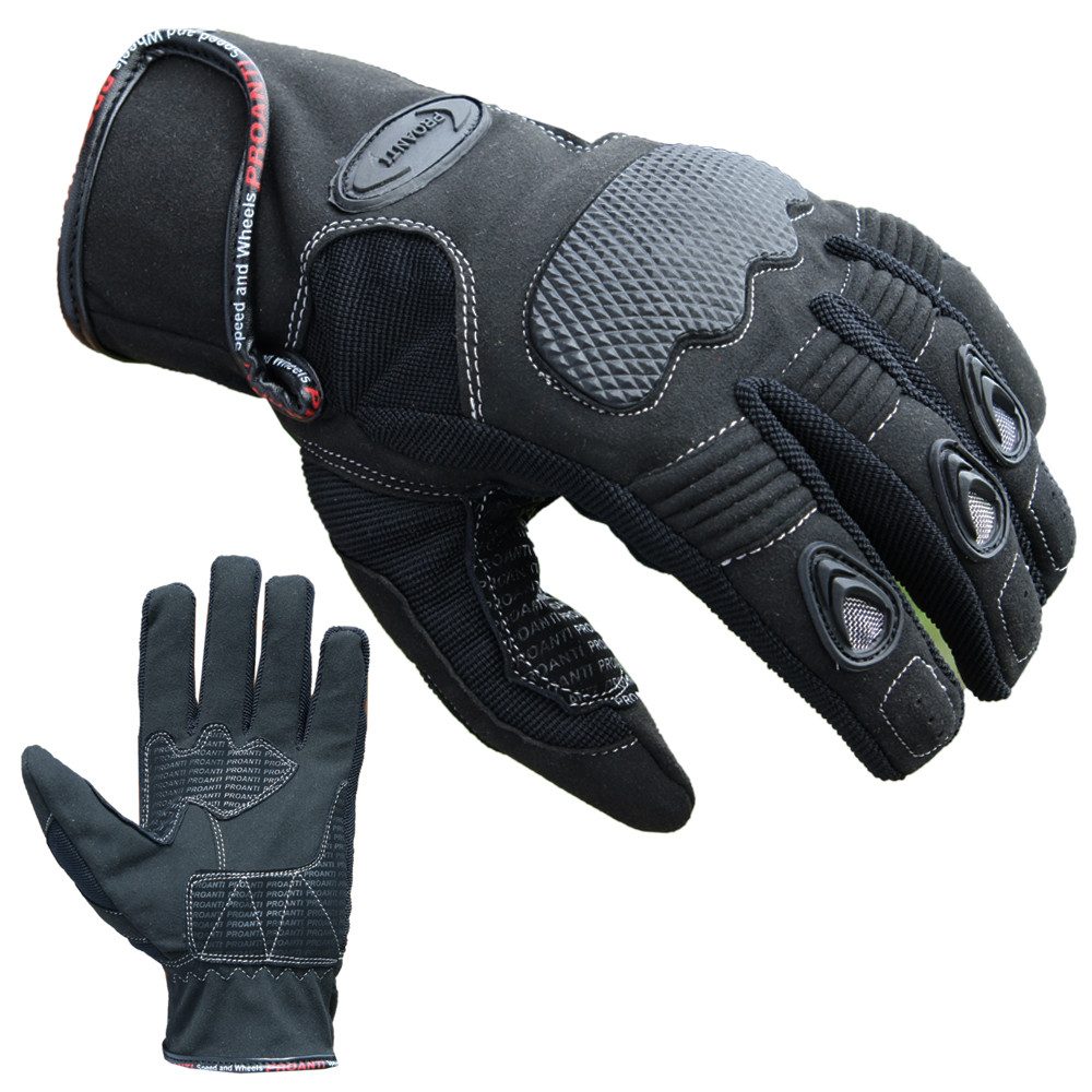 PROANTI Motorradhandschuhe Motocross Handschuhe Grip MX Enduro Quad MTB Downhill - Farbe schwarz