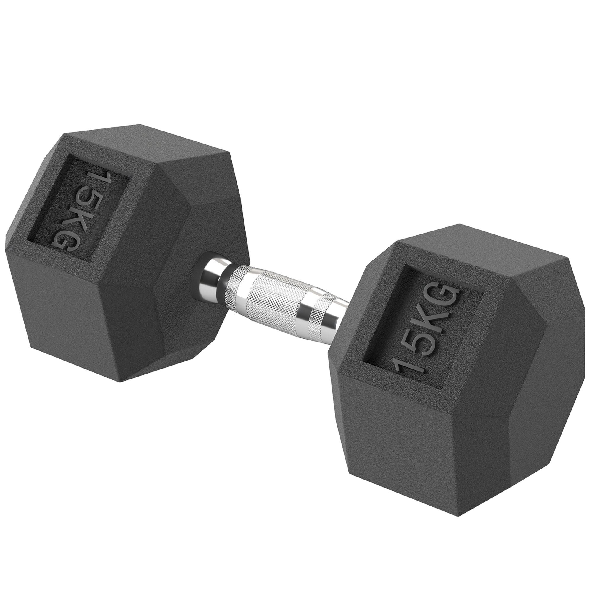 FELIXLEO Rudermaschine Hanteln mit gerändeltem Griff, Dumbbell für Zuhause, 1 x 15kg (1-tlg)