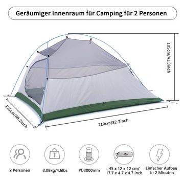 Naturehike Kuppelzelt Campingzelt Ultraleichtes Zelt Wasserdicht Leichtes Rucksackzelt, Personen: 2, Wasserdicht, leicht