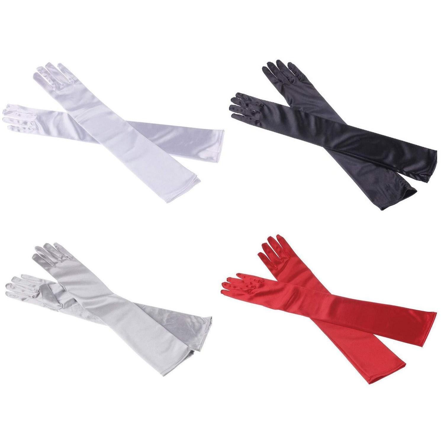 LuxusKollektion Abendhandschuhe Handschuhe Satin Ellenbogenlang Damen 4 Pack (4-St)