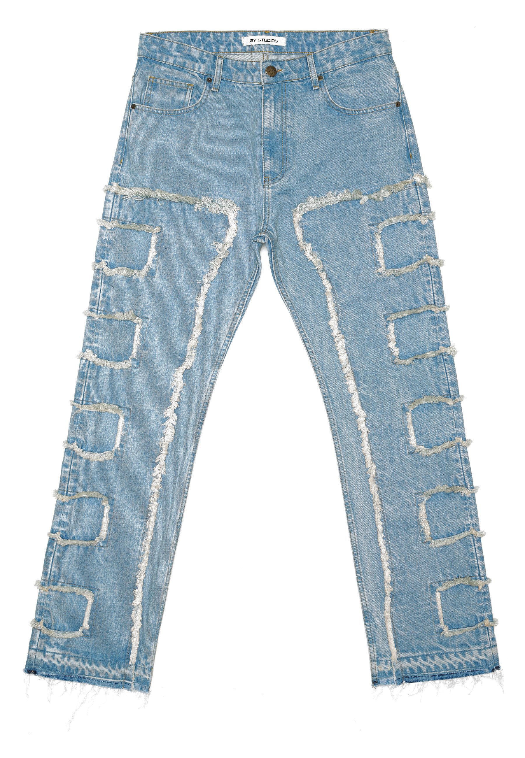 2Y Studios Bequeme Jeans 2Y Studios Kosa Destroyed Straight Jeans