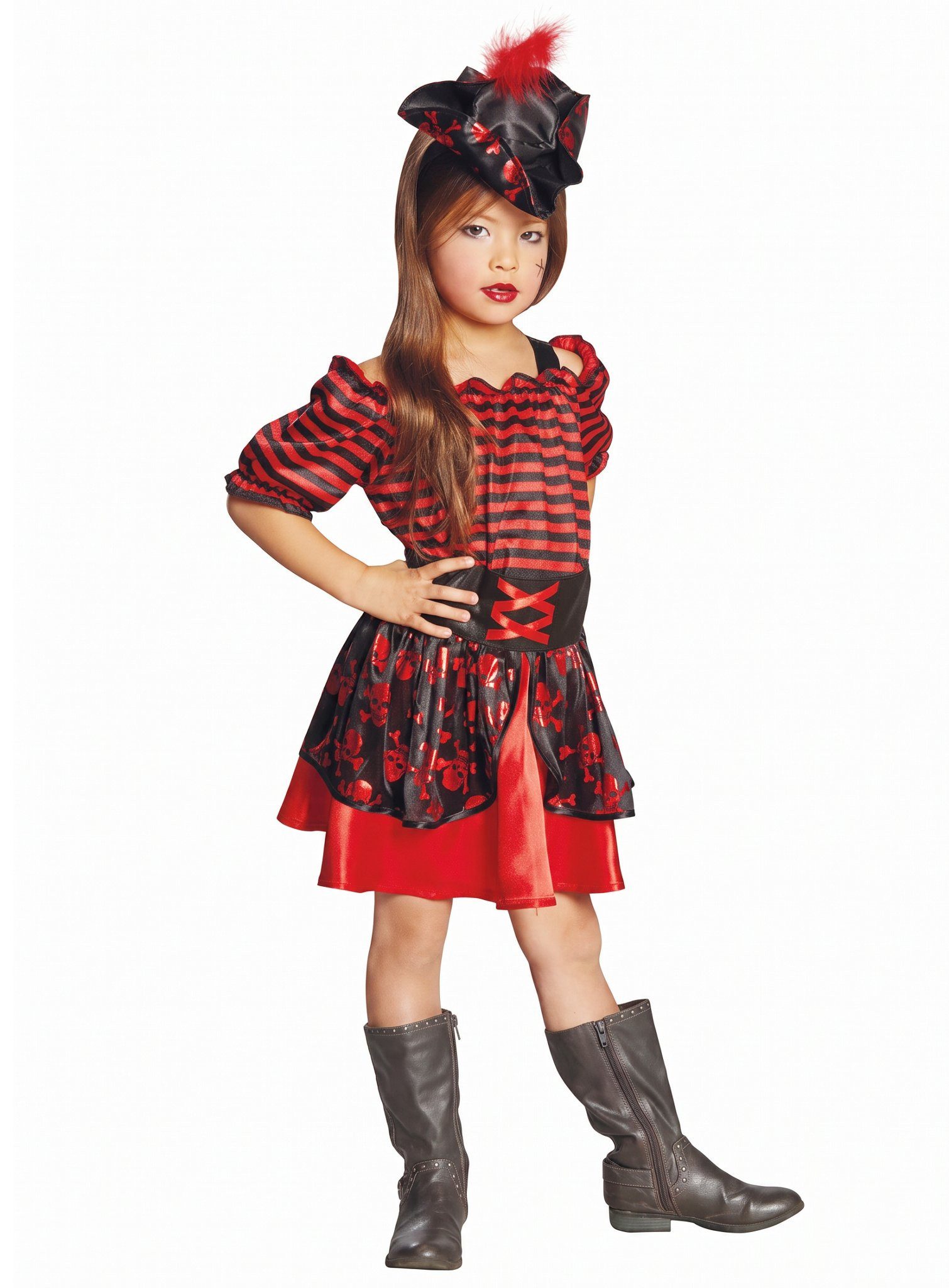 Rubie´s Piraten-Kostüm Piratin Kostüm Kleid - Faschingskostüm Kinder, Schmuckes Kleidchen für freche Seeräuberinnen