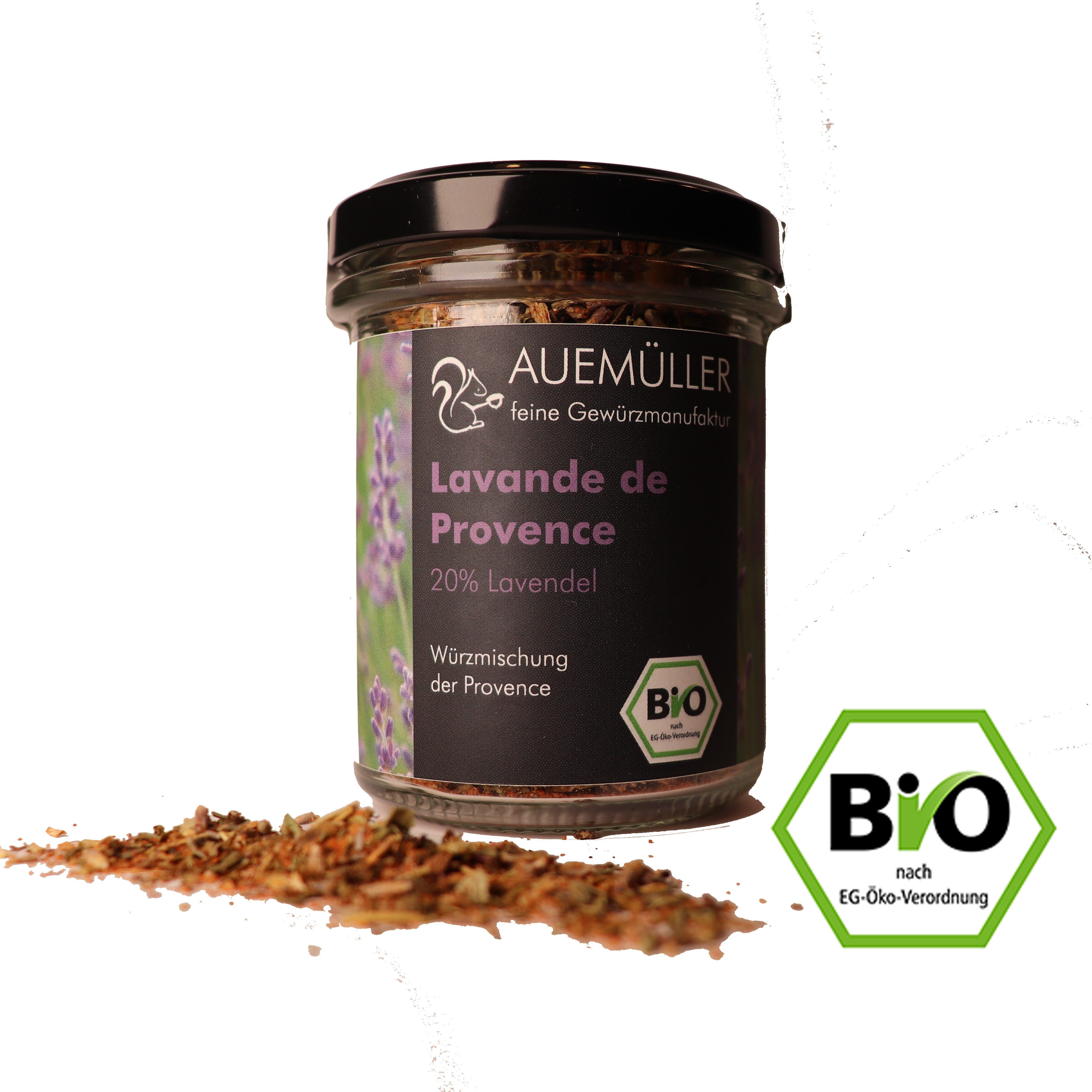 AUEMÜLLER - feine Bio-Gewürzmanufaktur Gewürz BIO französische Küche Kräuter der Provence "Lavende de Provence", 1 x 30 g, 1 St.