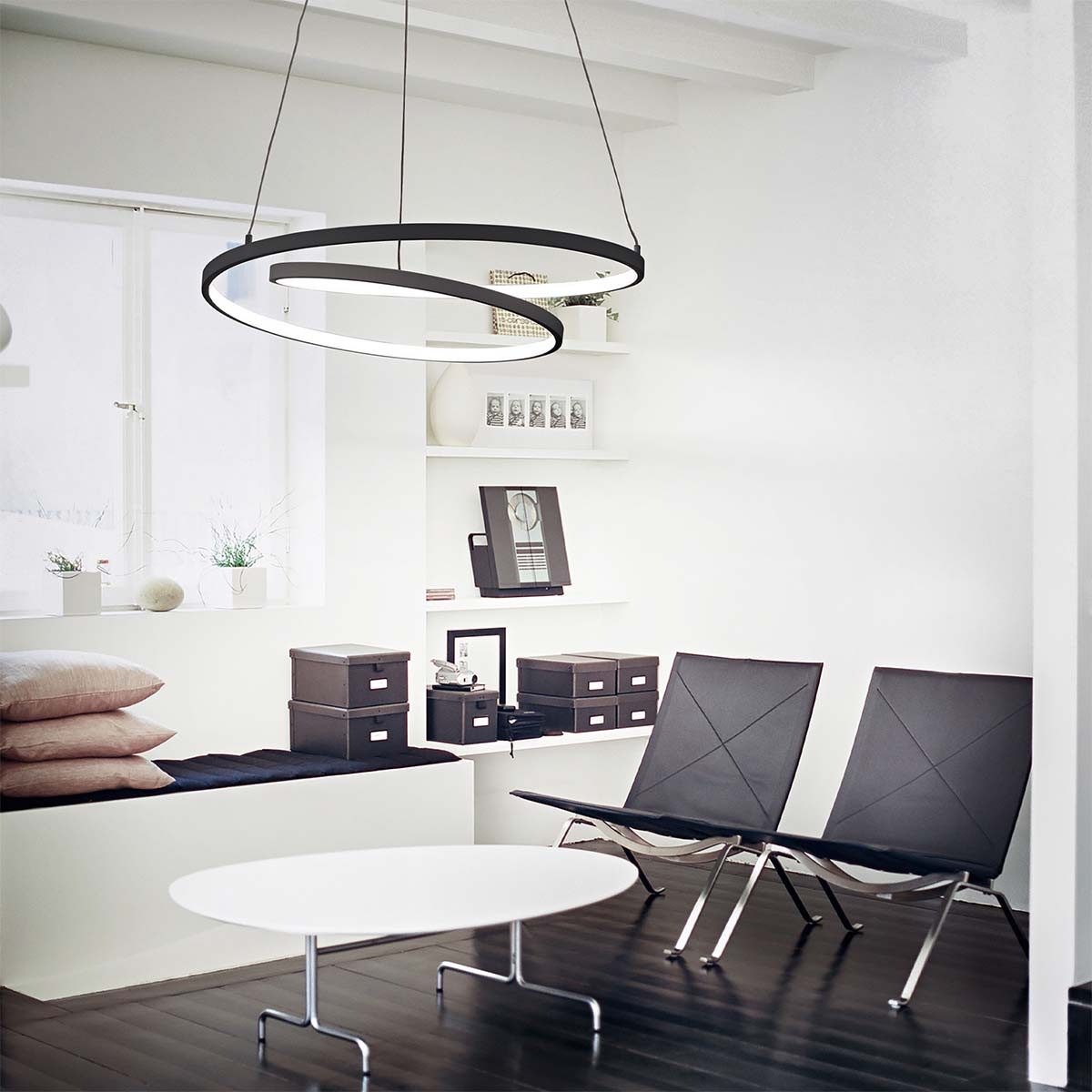 Ideal Lux Pendelleuchte Ideal Lux Oz SP dali 3000K Pendelleuchte, Weiß, Ø: 60 cm, LED fest integriert, Extra-Warmweiß, Hängeleuchte