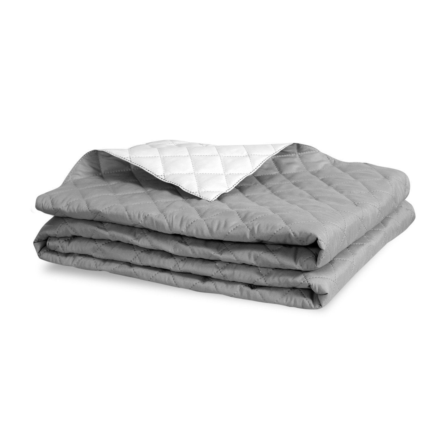 Bettüberwurf, MEDICLINE, Bettdecke Doppelseitige grau/weiß