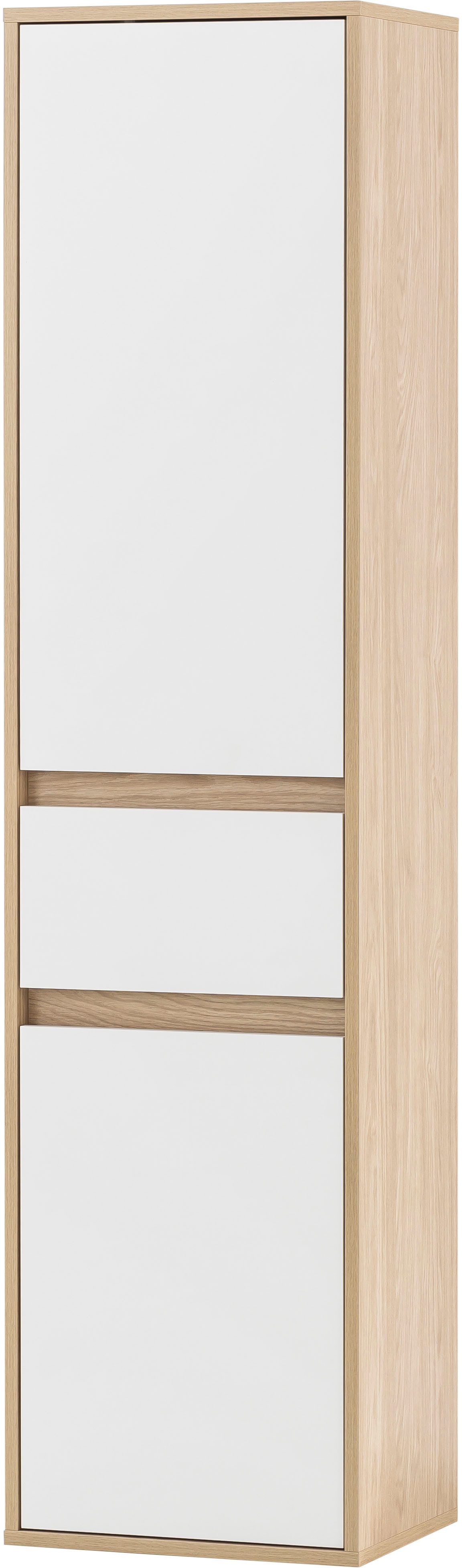 Schildmeyer Hochschrank Holzdekor mit fühlbarer Struktur, Grifflose Türöffnung