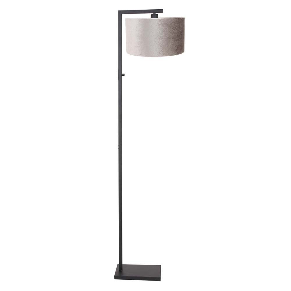 Steinhauer LIGHTING Stehlampe, Leuchtmittel nicht inklusive, Stehleuchte Standlampe Wohnzimmerleuchte E27 Textil grau schwarz