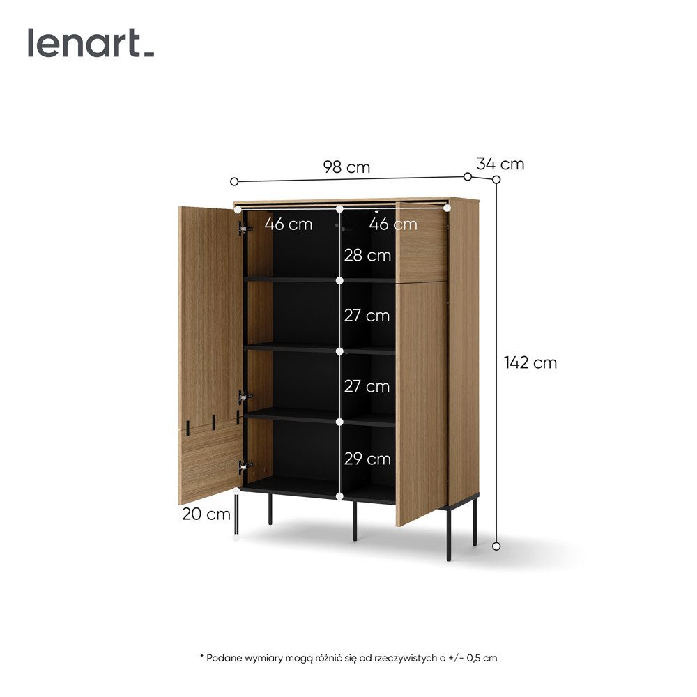 yourhouse24 Kommode VISSO VI-02 Eiche linear