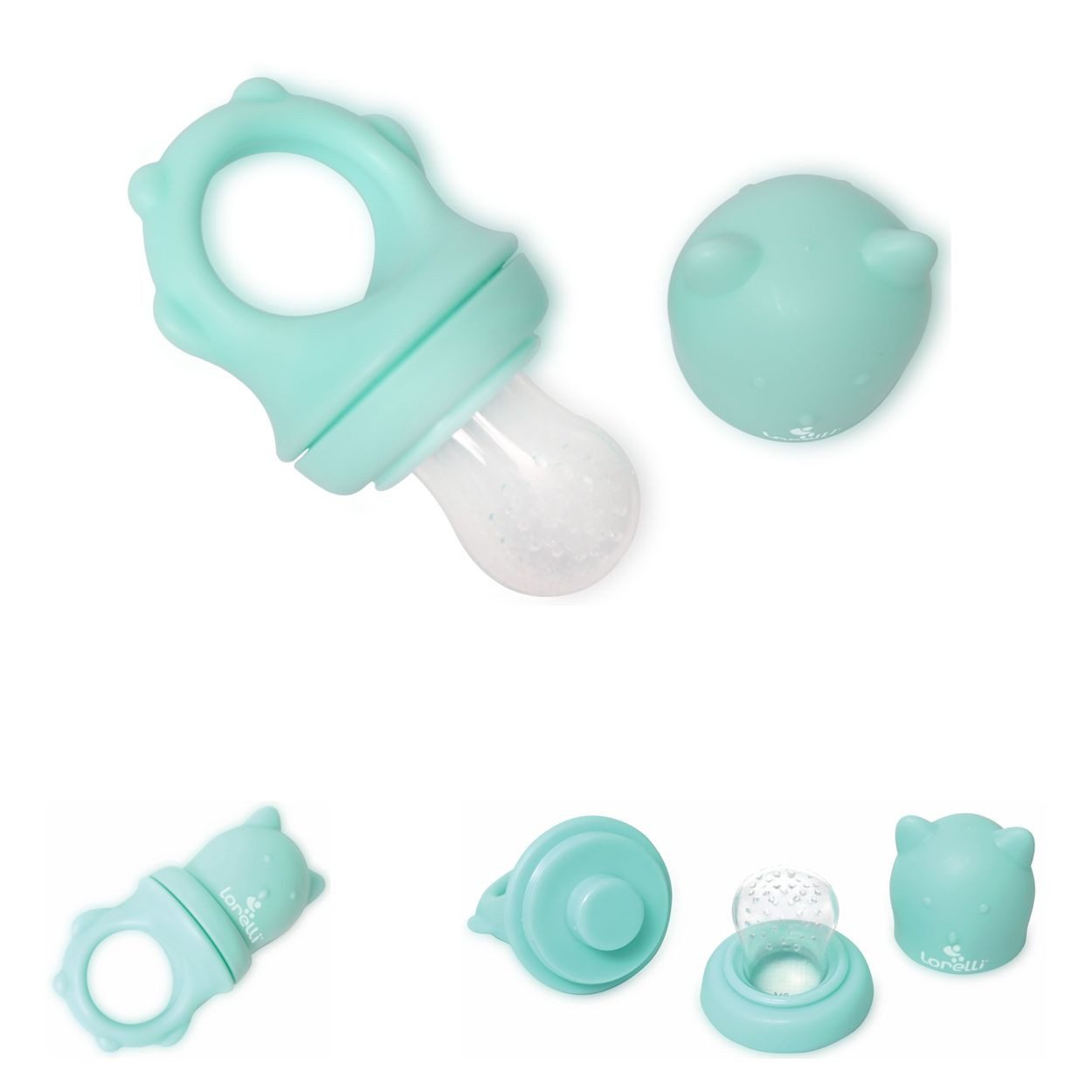 Lorelli Schnuller Fruchtsauger 2 in 1 Beißring, Beikostsauger, Fütterhilfe, Schutzkappe