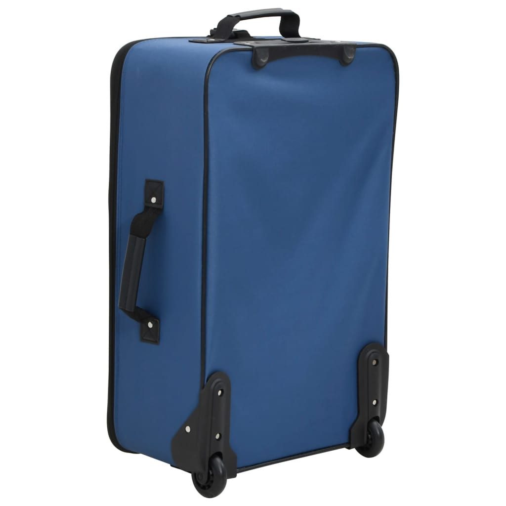 vidaXL Trolley Blau - 5-tlg Koffer Set Weichgepäck Reisekoffer-Set Reisetasche mit Ro