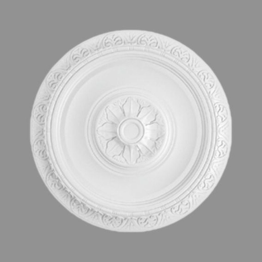 Polystyrol, PROVISTON Wanddekoobjekt Durchmesser Stuckrosette, Weiß 400 mm,